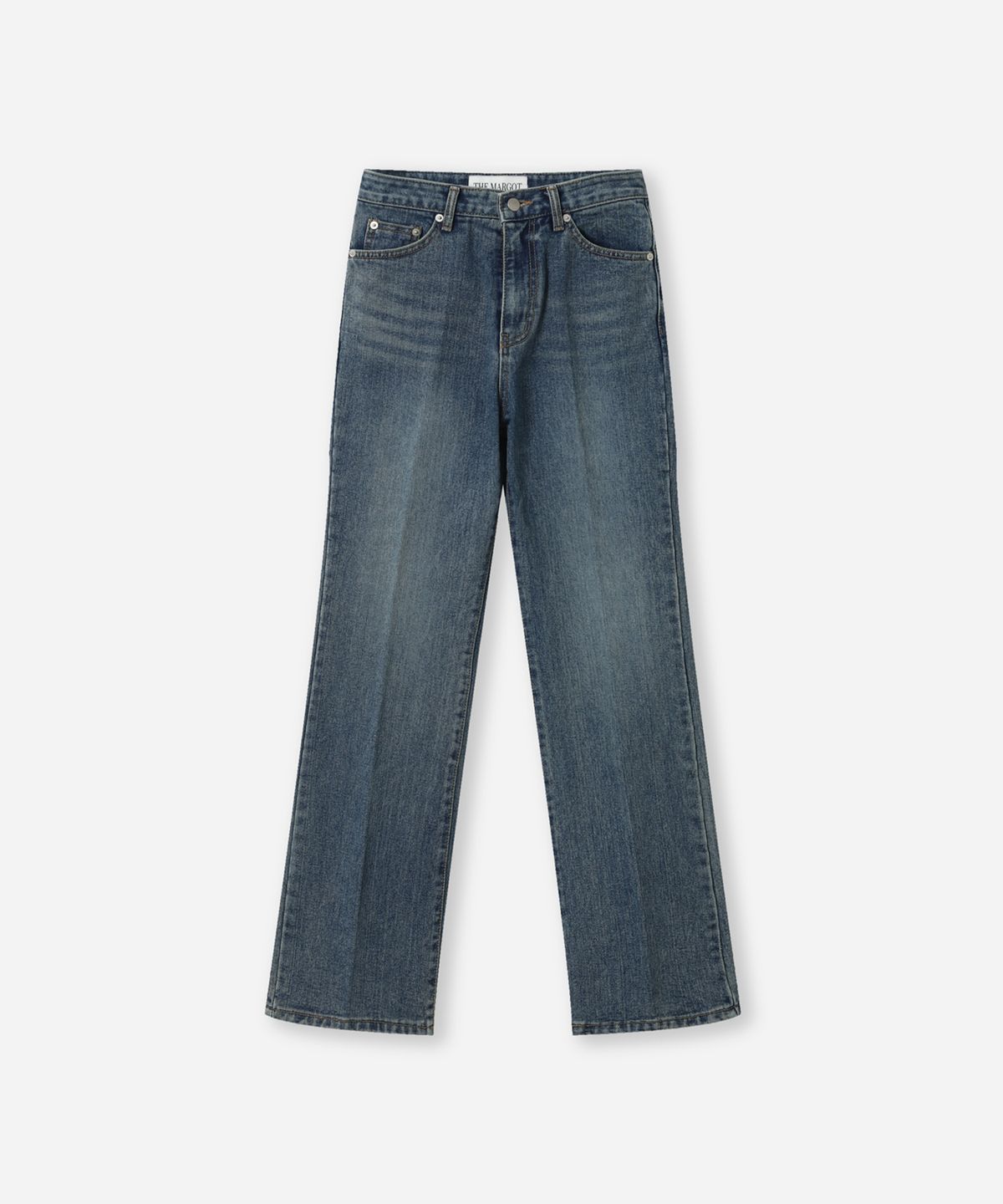 더마고(THEMARGOT) FLEECE FRONT WRINKLE DENIM (BLUE)