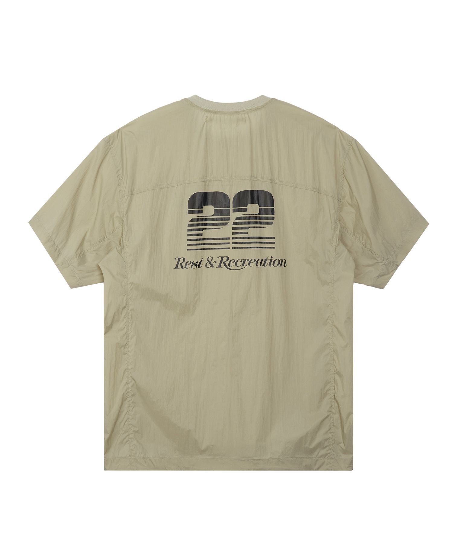 MUSINSA | REST&RECREATION NYLON CREWNECK T-SHIRT - BEIGE
