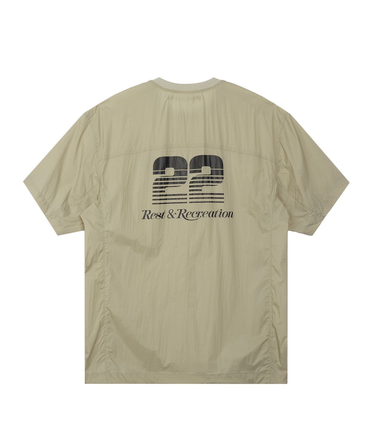 레스트앤레크레이션(REST&RECREATION) NYLON CREWNECK T-SHIRT - BEIGE