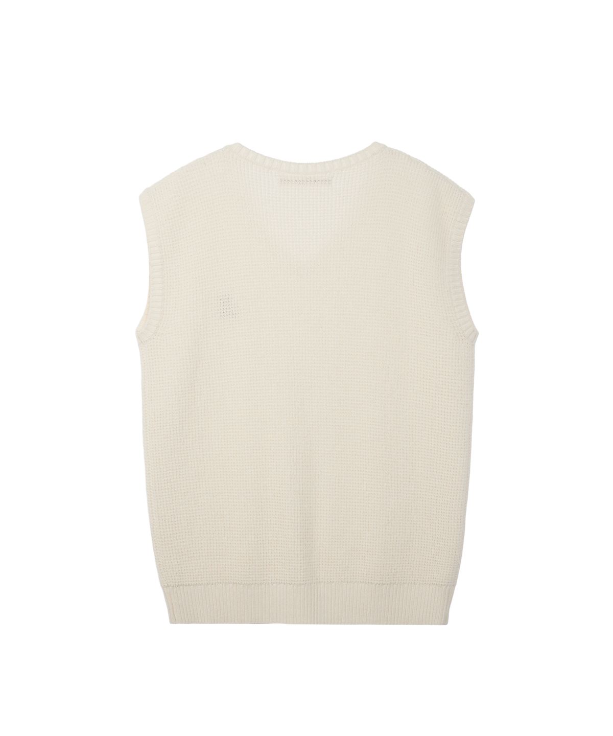 레스트앤레크레이션(REST&RECREATION) OVERSIZED V-NECK KNIT VEST - IVORY