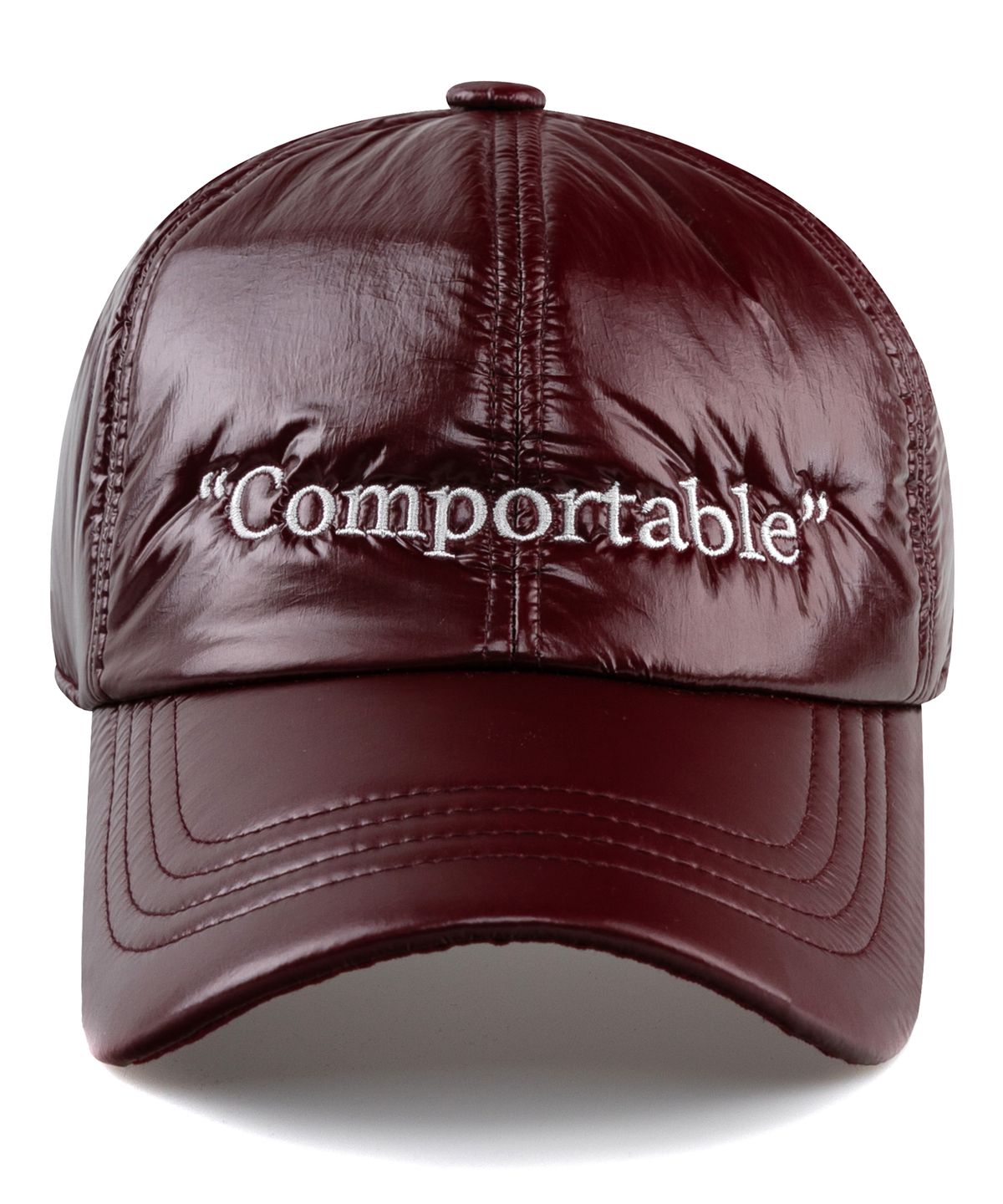 윅(WICK) Comportable 글로시 패딩 볼캡-버건디
