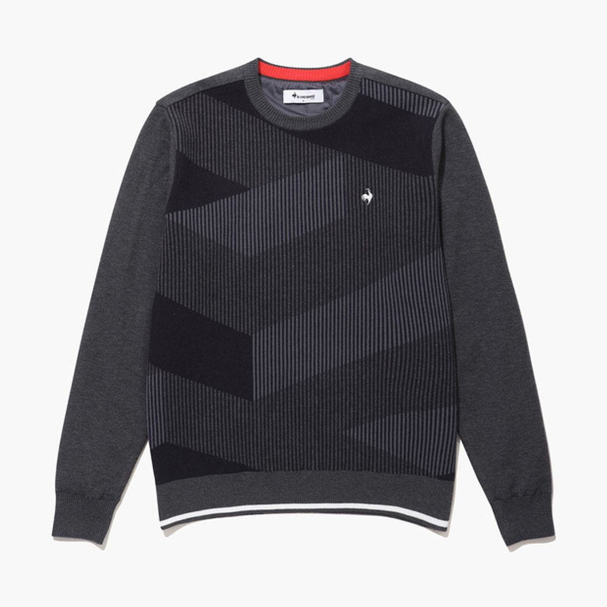 르꼬끄 골프(LECOQ GOLF) 남성 GEOMETRIC 패턴 스웨터 (GP421MKPN1)
