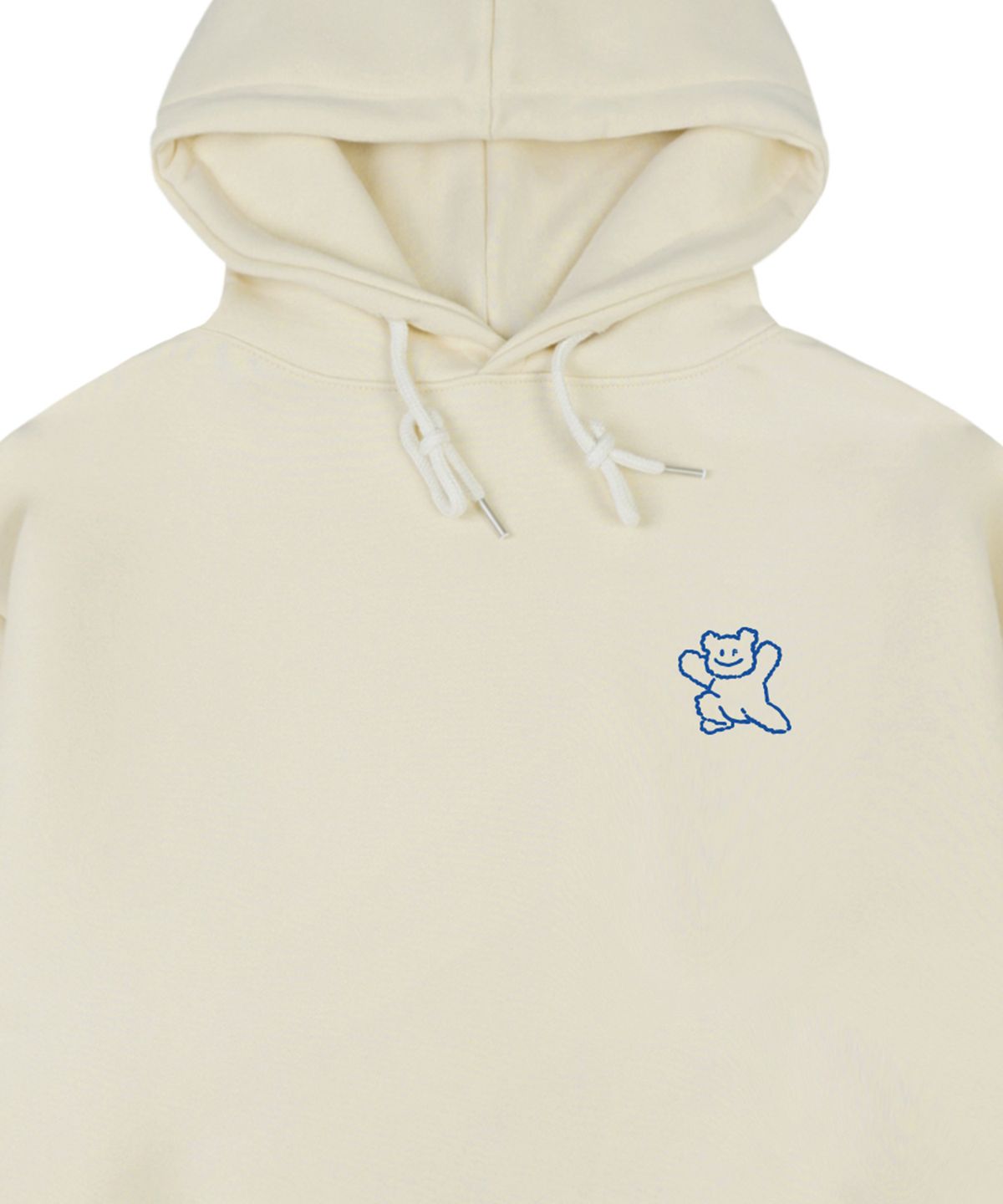 그레이버(GRAVER) [UNISEX]스몰 라인 베어스마일 후드티_크림