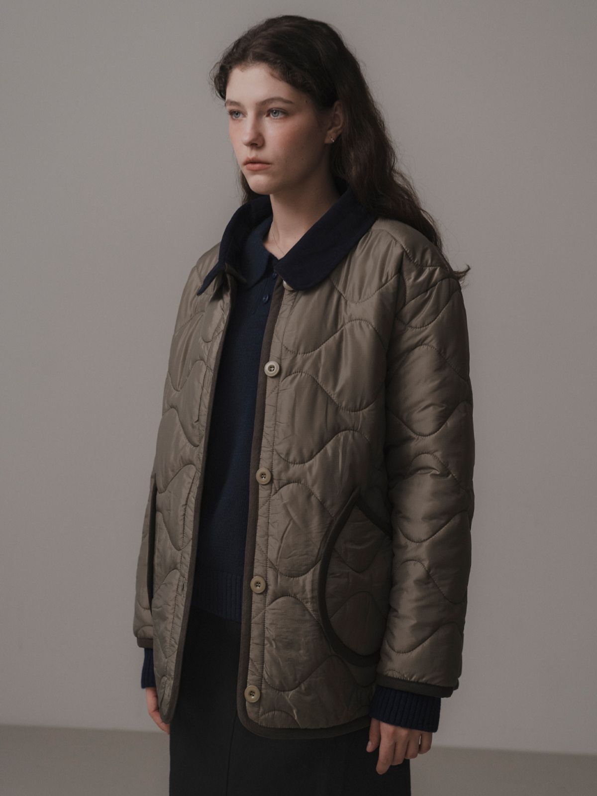 더미튼(THEMITTEN) Abode quilting jacket (khaki)