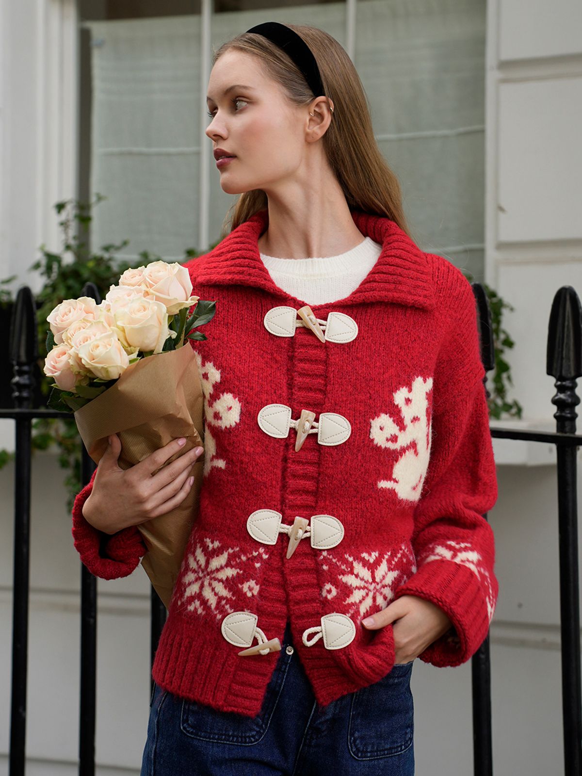 랭앤루(LANGNLU) CLAUS Duffle Knit Cardigan(클로스)_RED