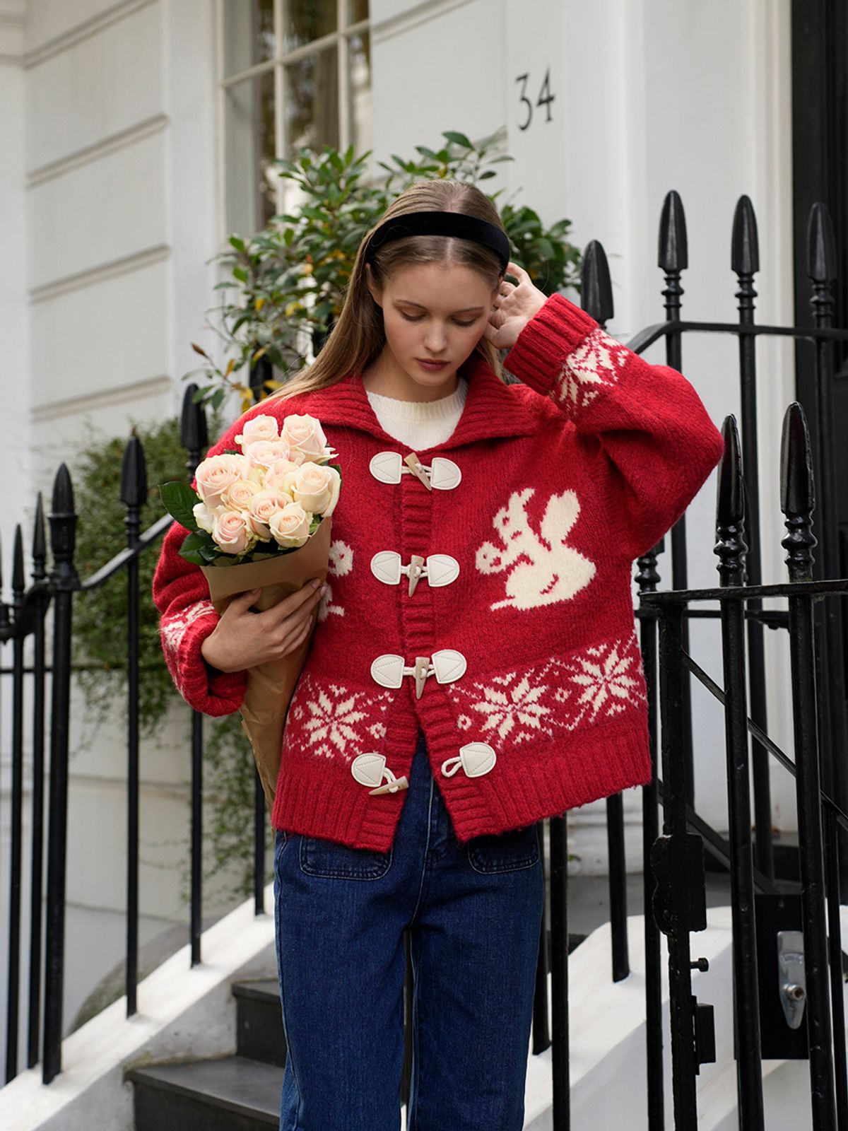 랭앤루(LANGNLU) CLAUS Duffle Knit Cardigan(클로스)_RED