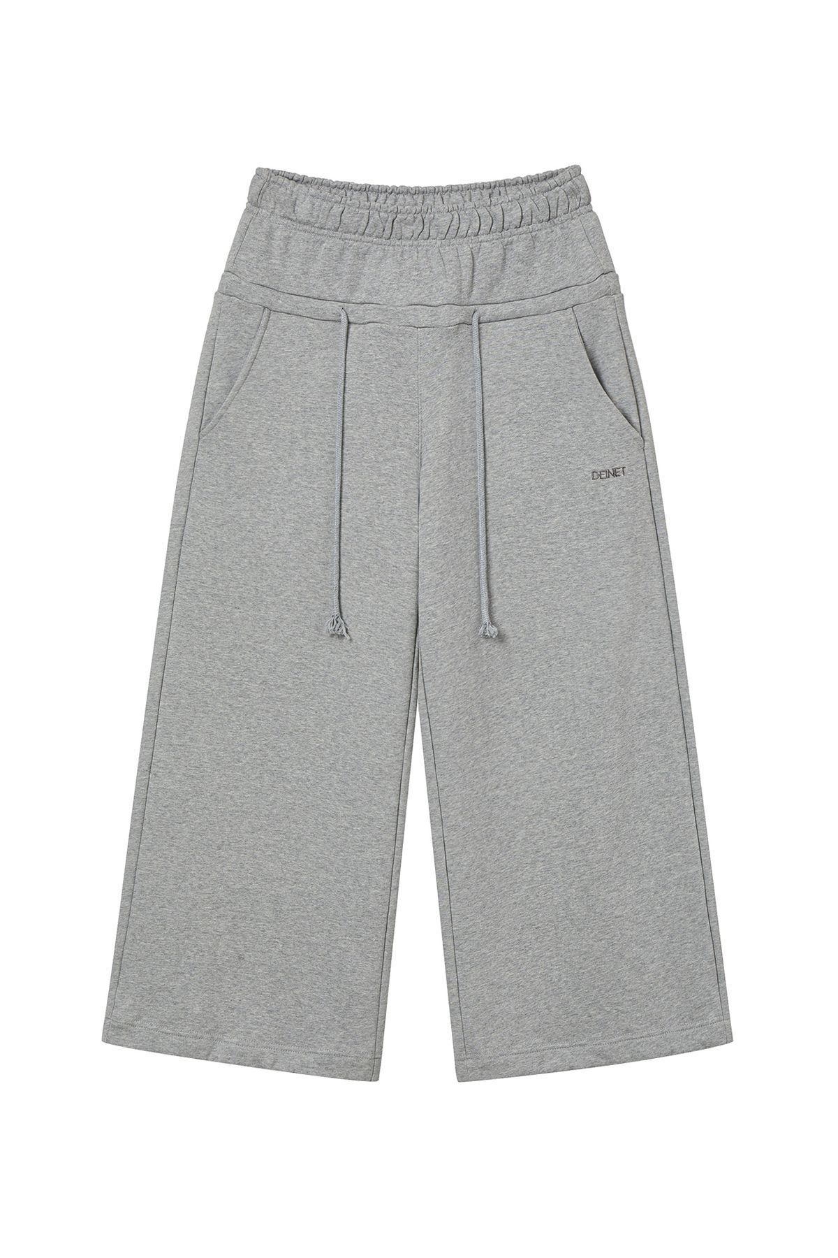 다이닛(DEINET) DEINET BACK LOGO SWEAT PANTS IN MELANGE GREY
