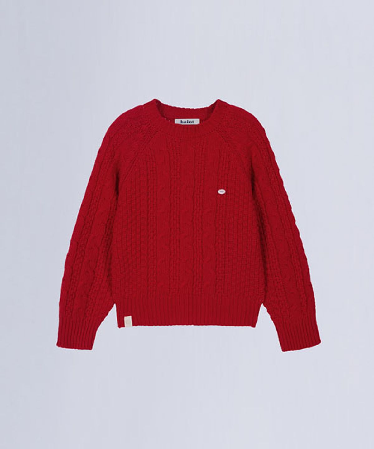 헤인트(HAINT) STANDARD FIT CABLE KNIT_RED