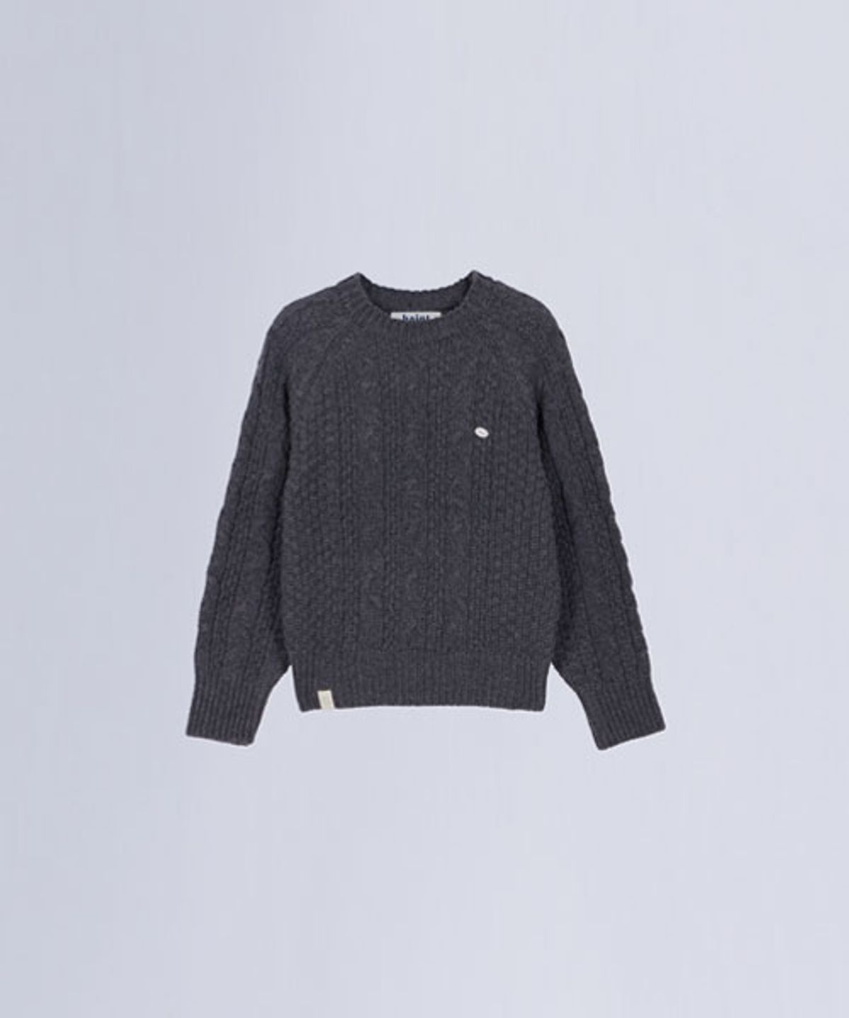 헤인트(HAINT) STANDARD FIT CABLE KNIT_CHARCOAL