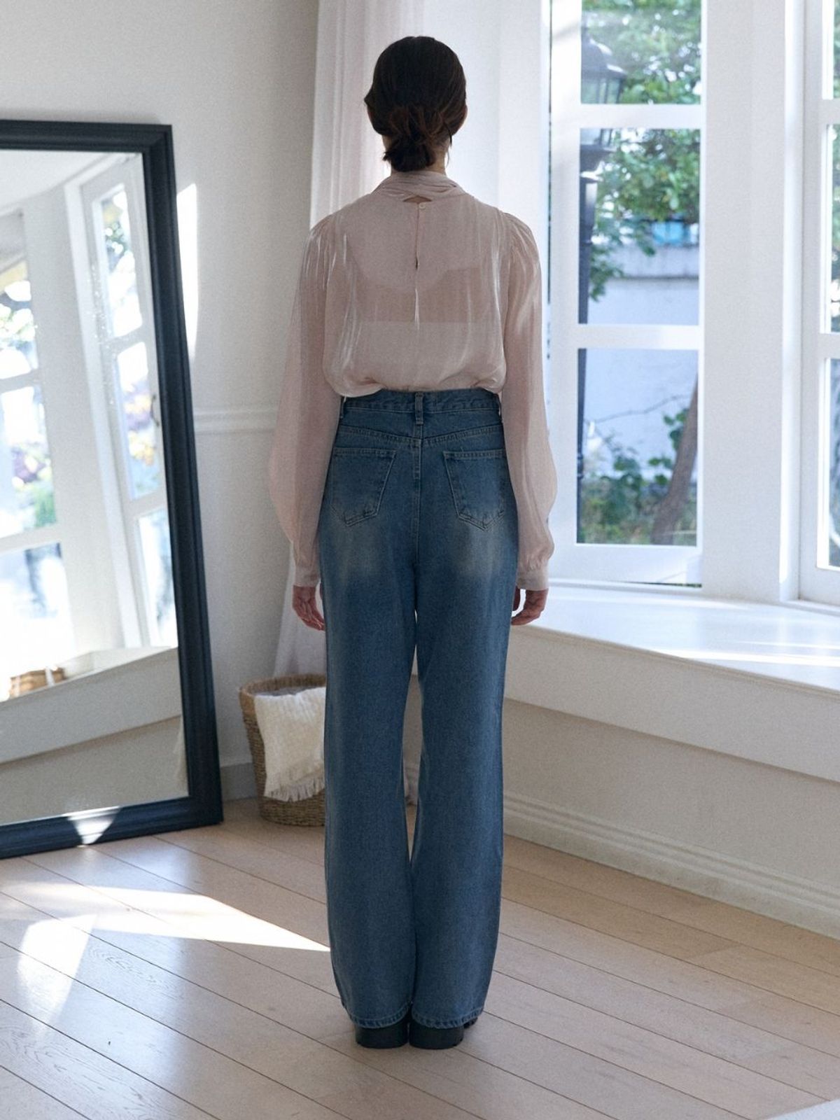 패브릭서울(FABRICSEOUL) semi loose bootscut denim pants_blue