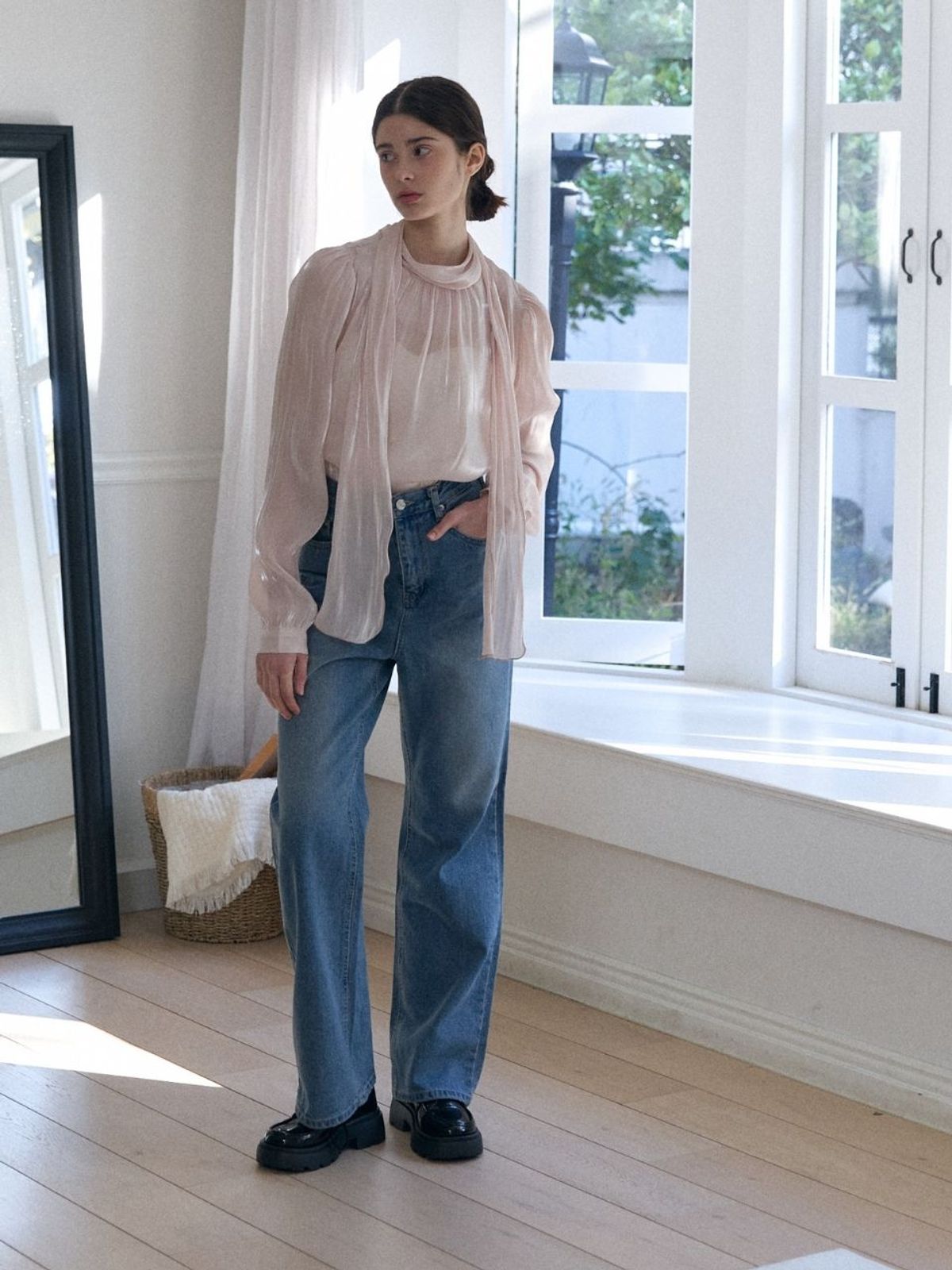 패브릭서울(FABRICSEOUL) semi loose bootscut denim pants_blue