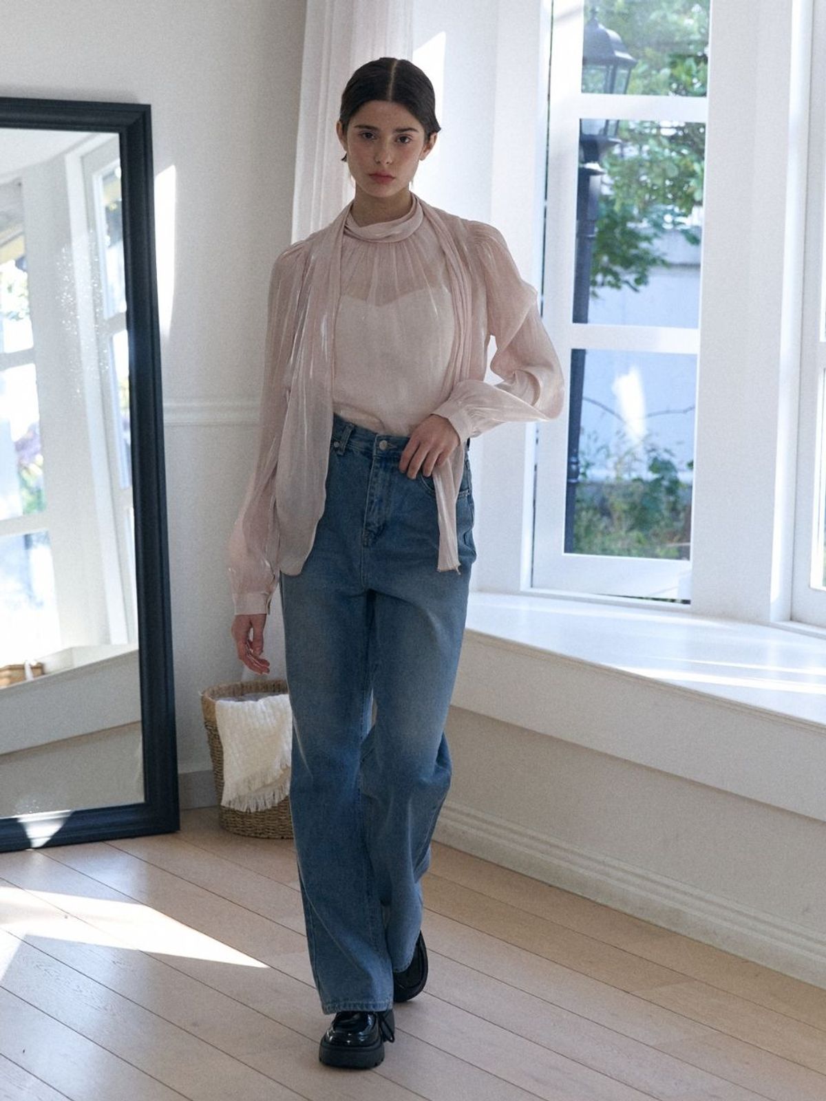 패브릭서울(FABRICSEOUL) semi loose bootscut denim pants_blue