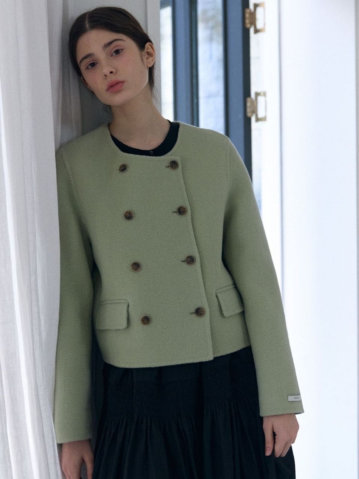 패브릭서울(FABRICSEOUL) classic button handmade jacket_mint