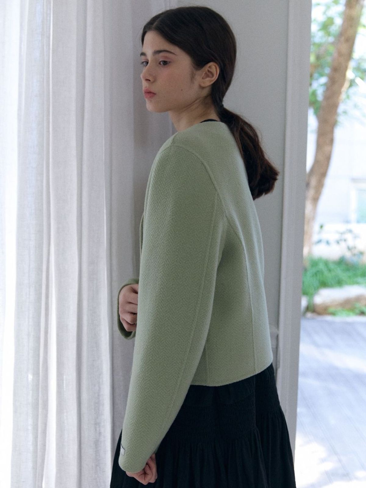 패브릭서울(FABRICSEOUL) classic button handmade jacket_mint