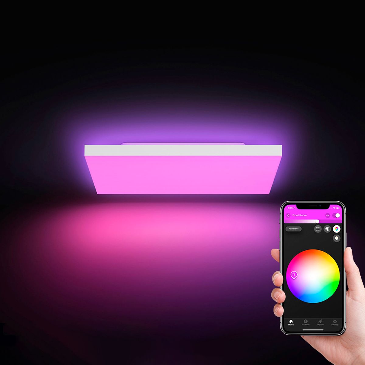 필립스 휴(PHILIPS HUE) 휴 화이트&컬러 앰비언스 다츄라 스퀘어 LED 사각 방등