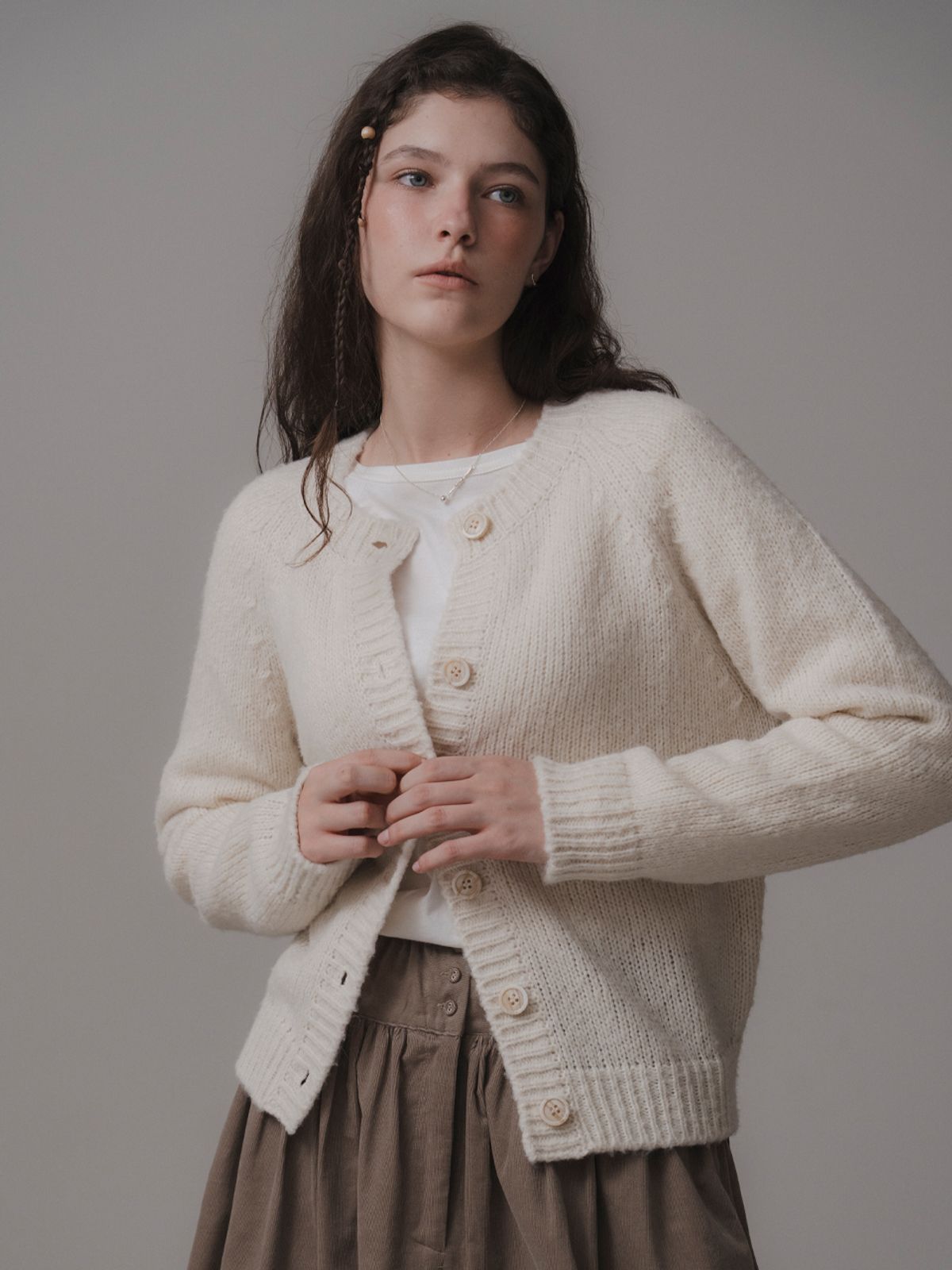 더미튼(THEMITTEN) Suave knit cardigan (cream)