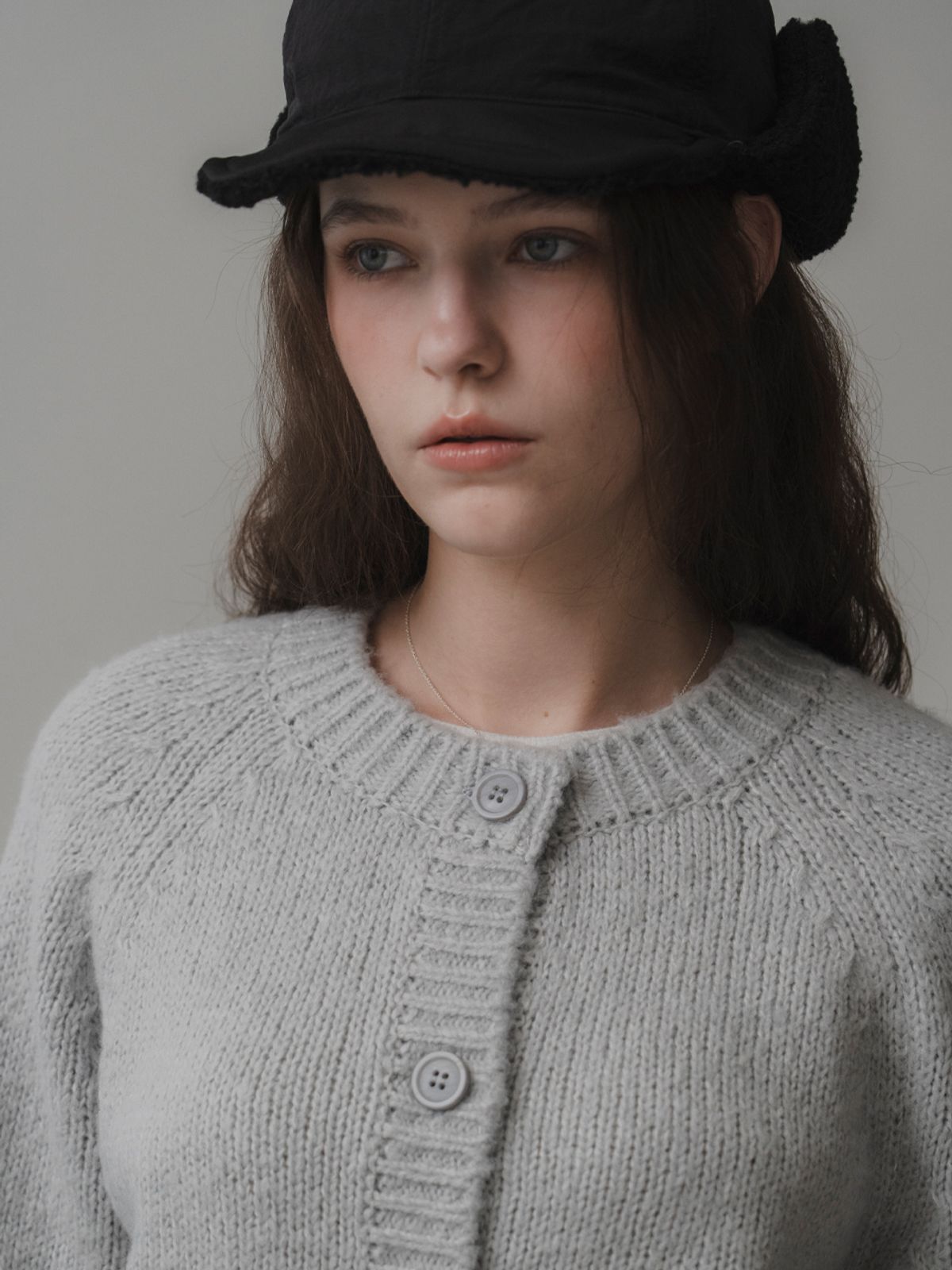 더미튼(THEMITTEN) Suave knit cardigan (fog)