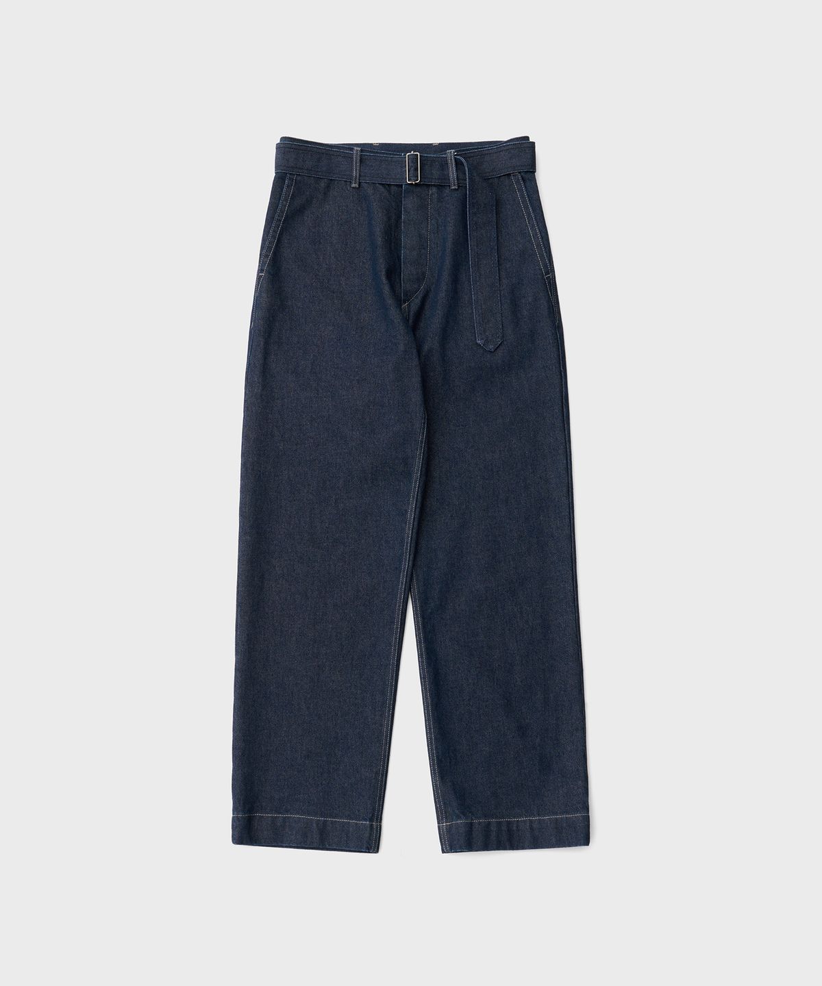 어나더 오피스(ANOTHER OFFICE) Plenty Belted Denim Slacks (One Washed)