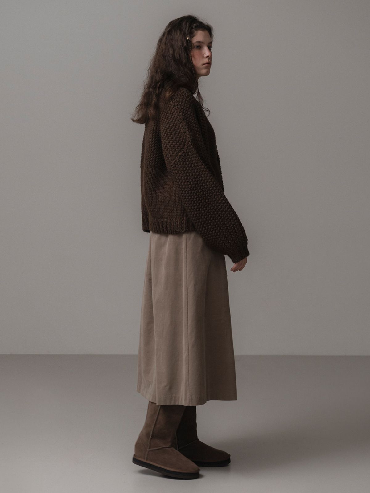 더미튼(THEMITTEN) Woolly duffle cardigan (brown)