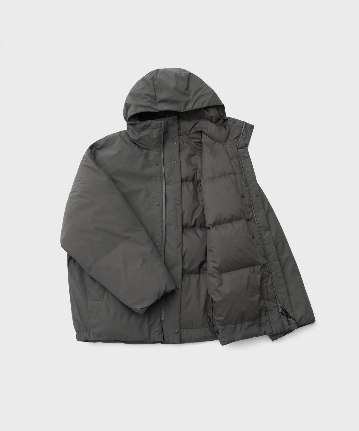 어나더 오피스(ANOTHER OFFICE) Snowman Hooded Down Jacket (Graphite)