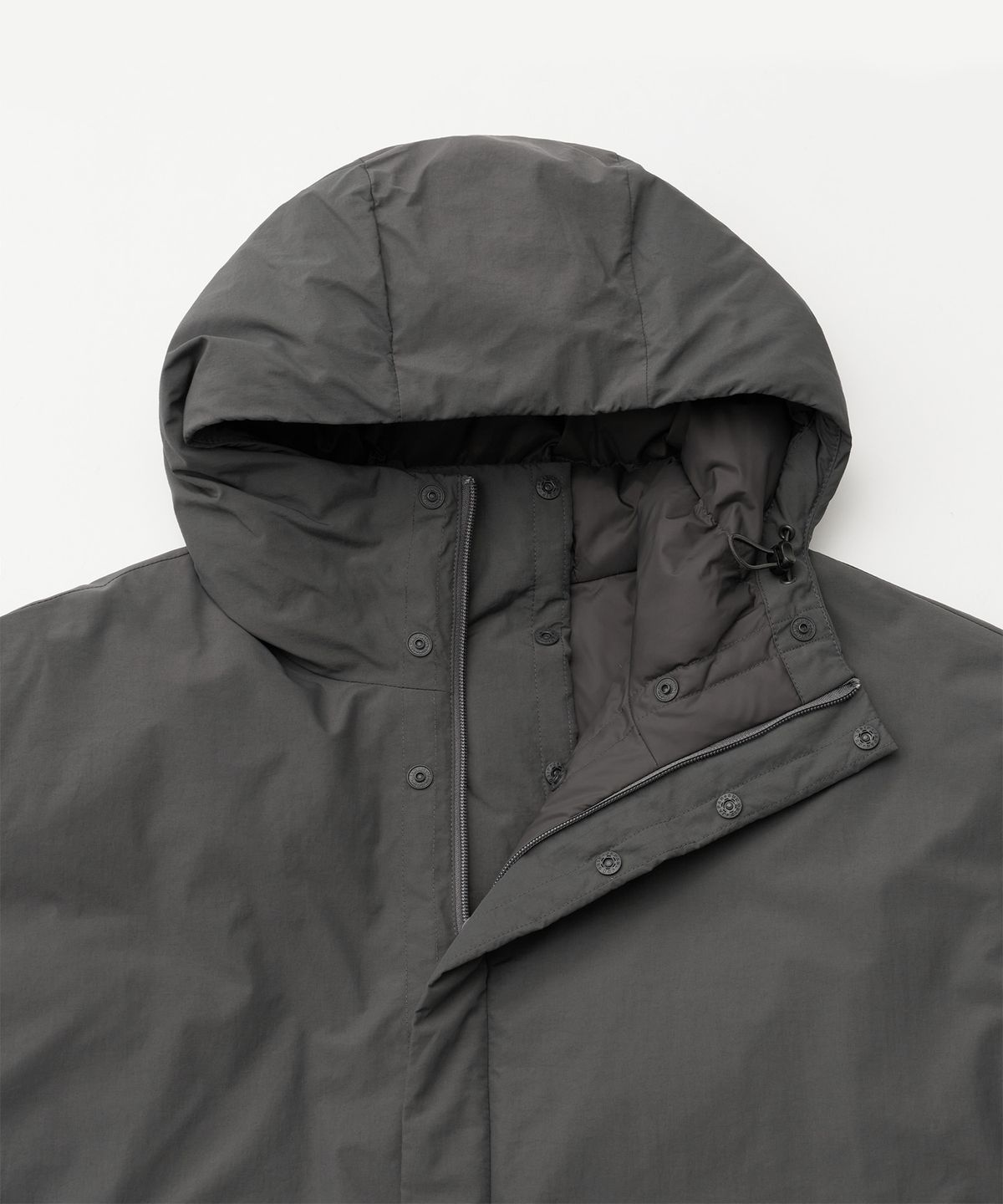 어나더 오피스(ANOTHER OFFICE) Snowman Hooded Down Jacket (Graphite)
