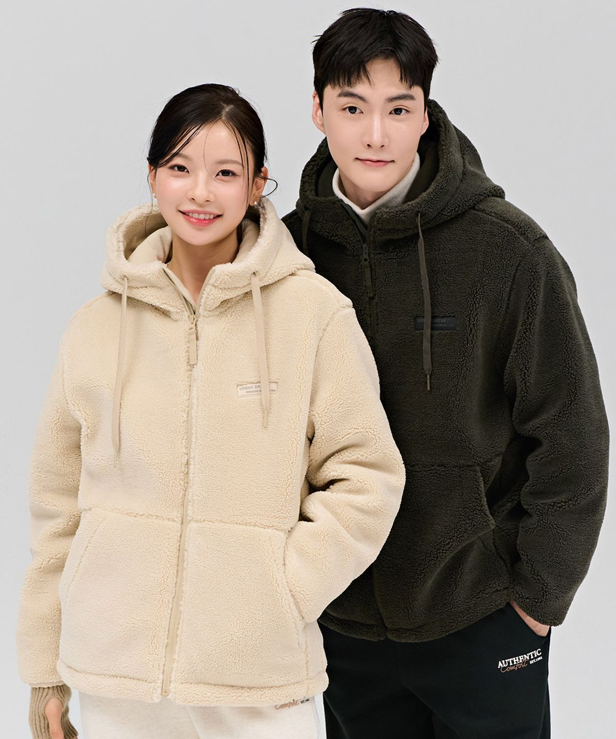 체이스컬트(CHASECULT) 공용 양털 보아 후드 집업-베이지