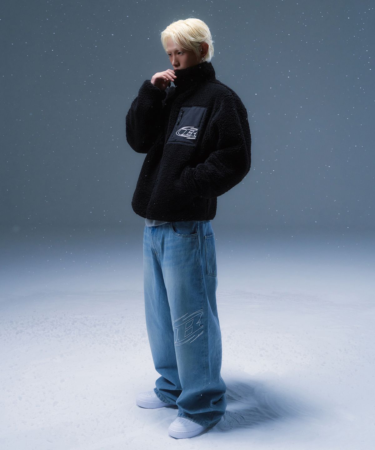 본투윈(BORN TO WIN) STROKE B SHERPA JACKET [BLACK]