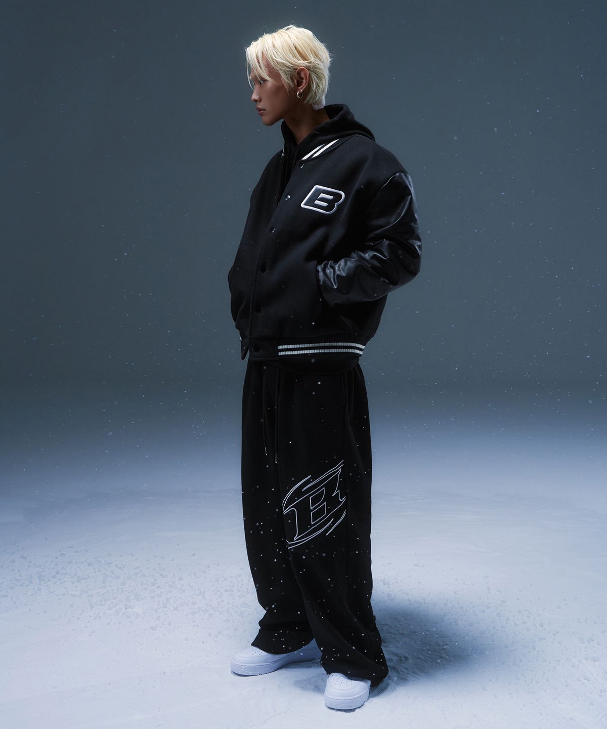 본투윈(BORN TO WIN) VARSITY QUILTING JACKET [BLACK]