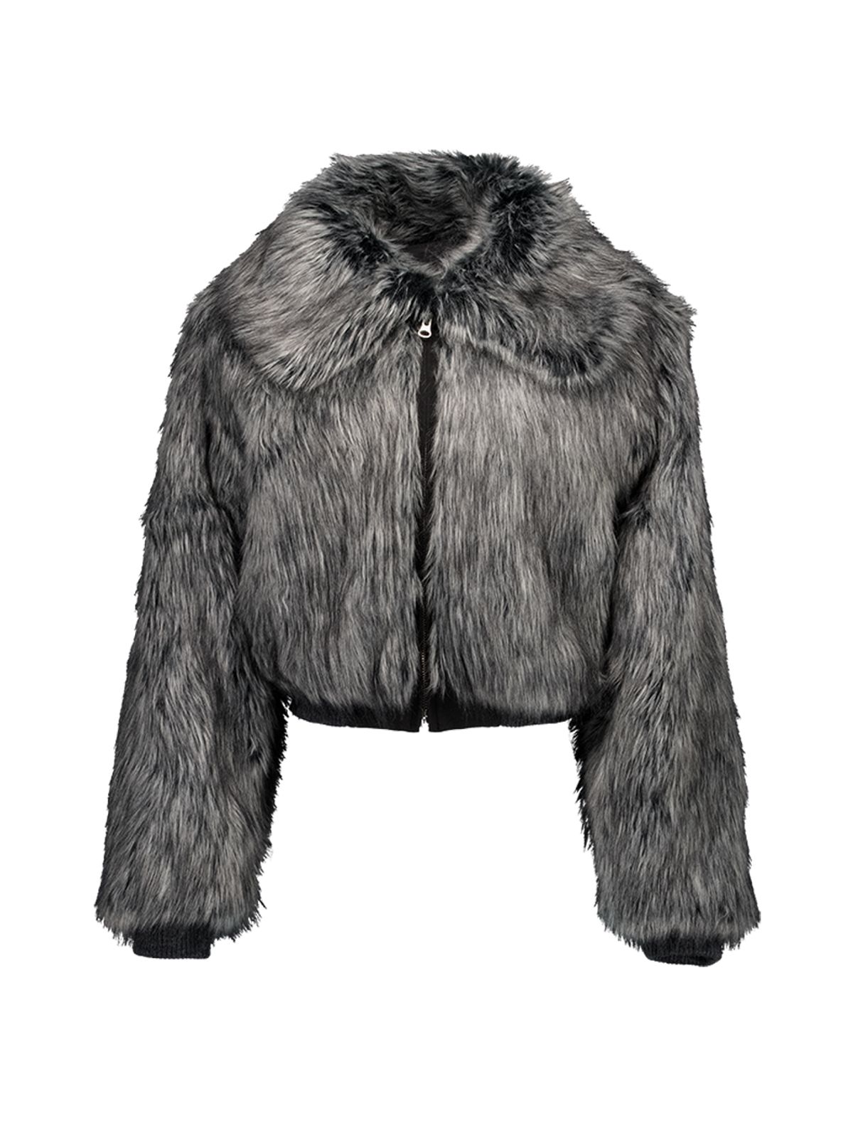 셋업이엑스이(SETUP-EXE) FUR SHORT JACKET / CHARCOAL