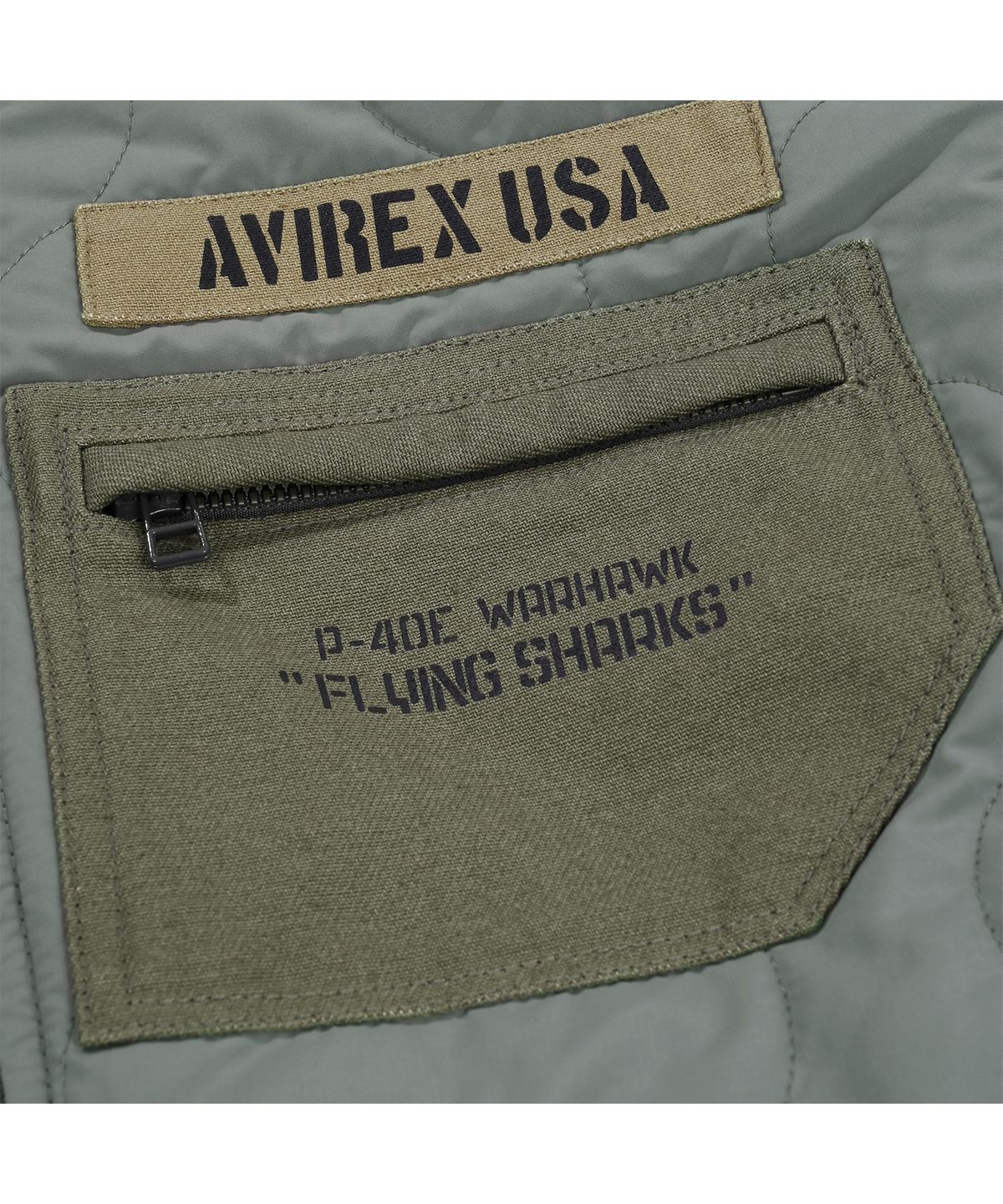 아비렉스(AVIREX) 퀼티드 아미 자켓 / 7834252024 올리브