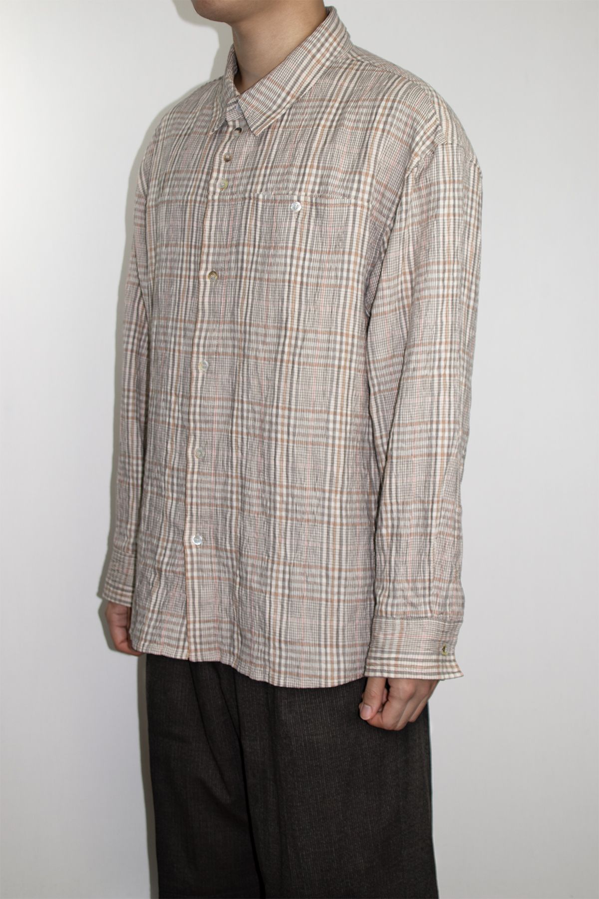 래깅툴즈(LAGGINGTOOLS) Natural Check Pattern Shirt_____beige