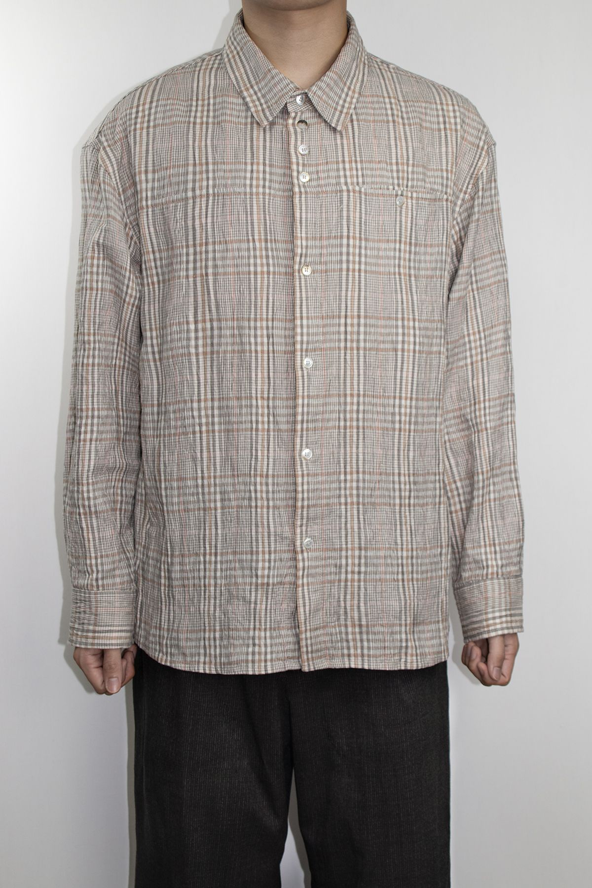 래깅툴즈(LAGGINGTOOLS) Natural Check Pattern Shirt_____beige