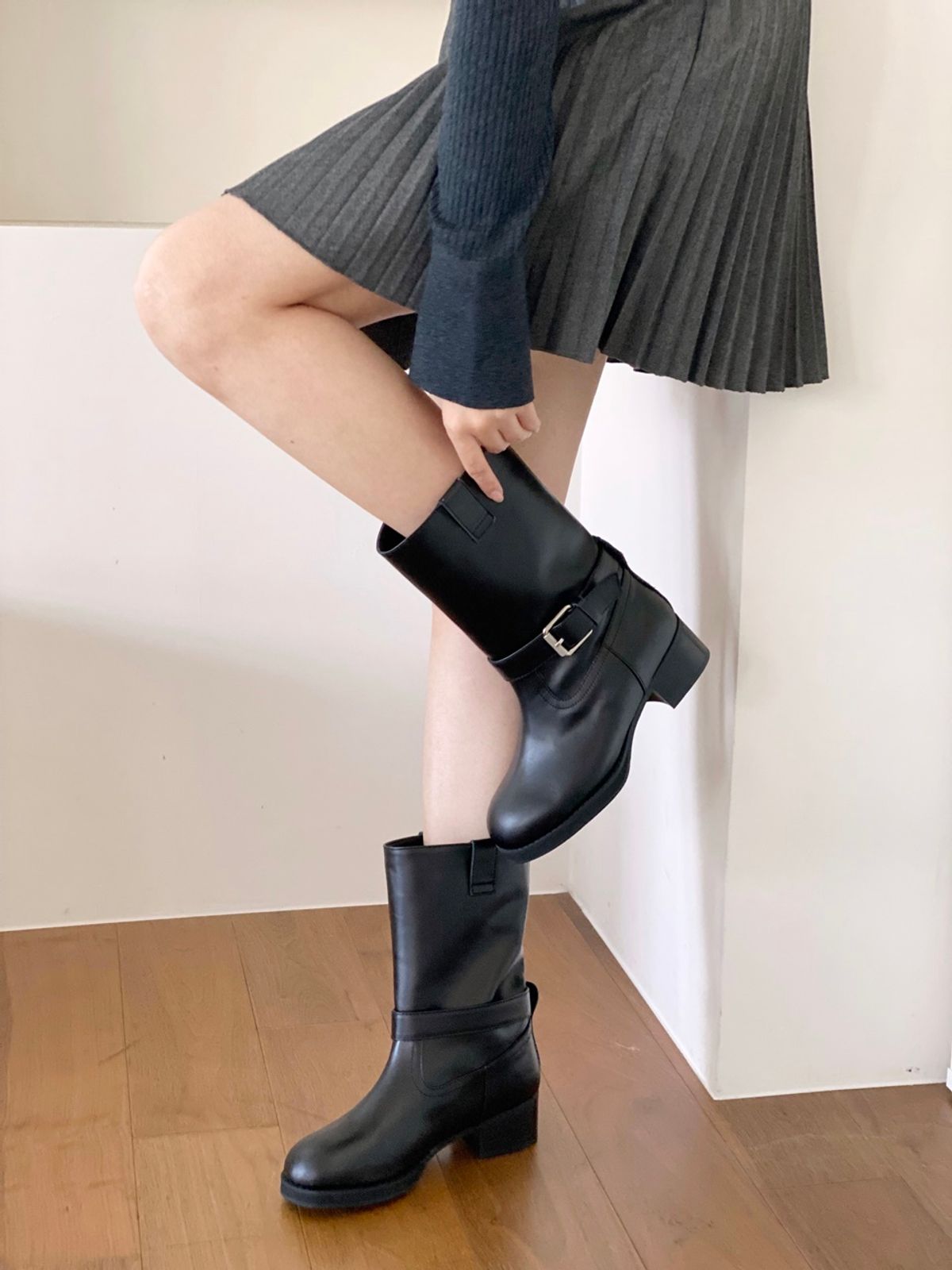 쥬다르(JEU DART) belt 2way  half boots black
