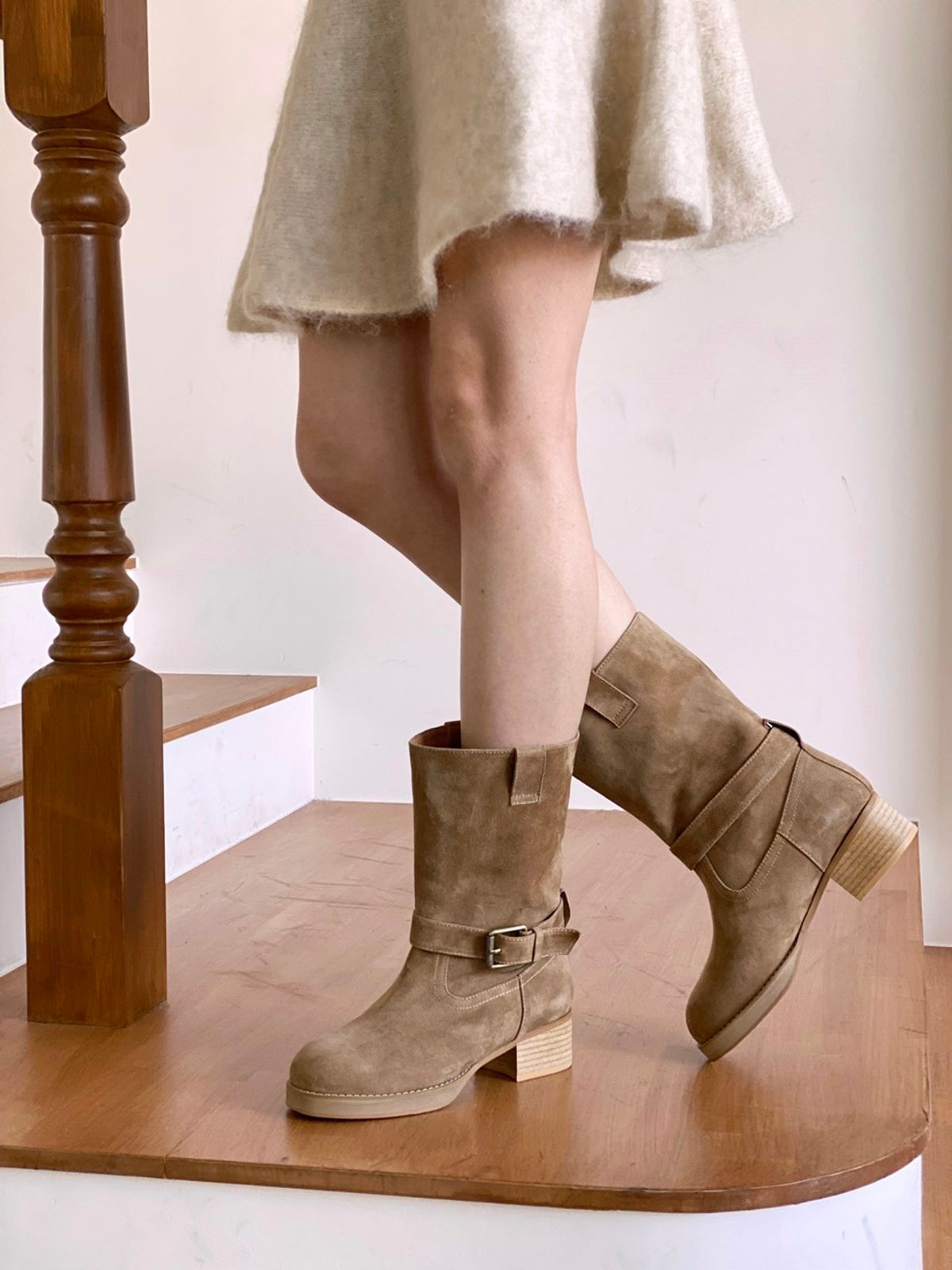쥬다르(JEU DART) belt 2way  half boots begie