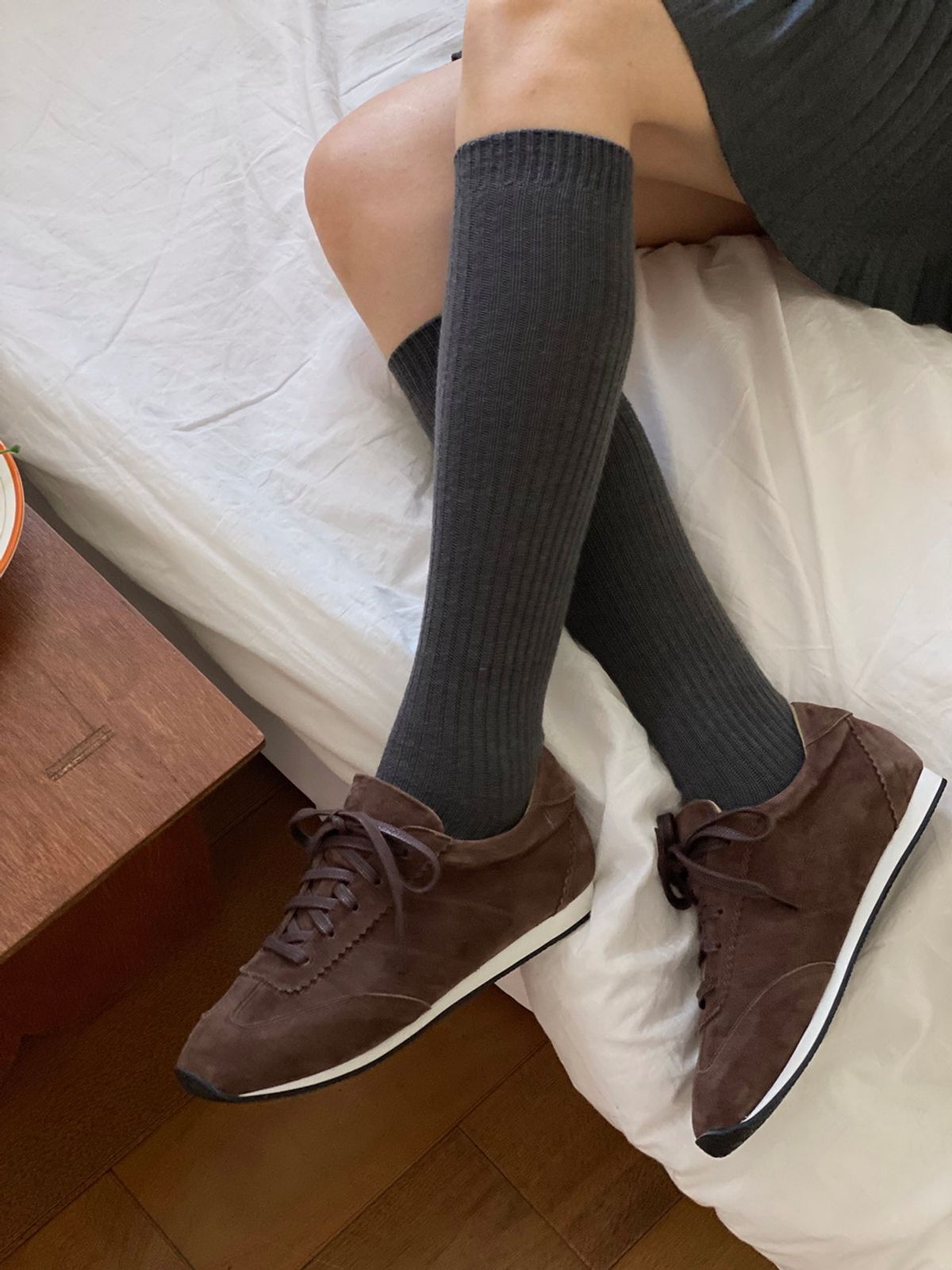 쥬다르(JEU DART) suede combi sneakers brown