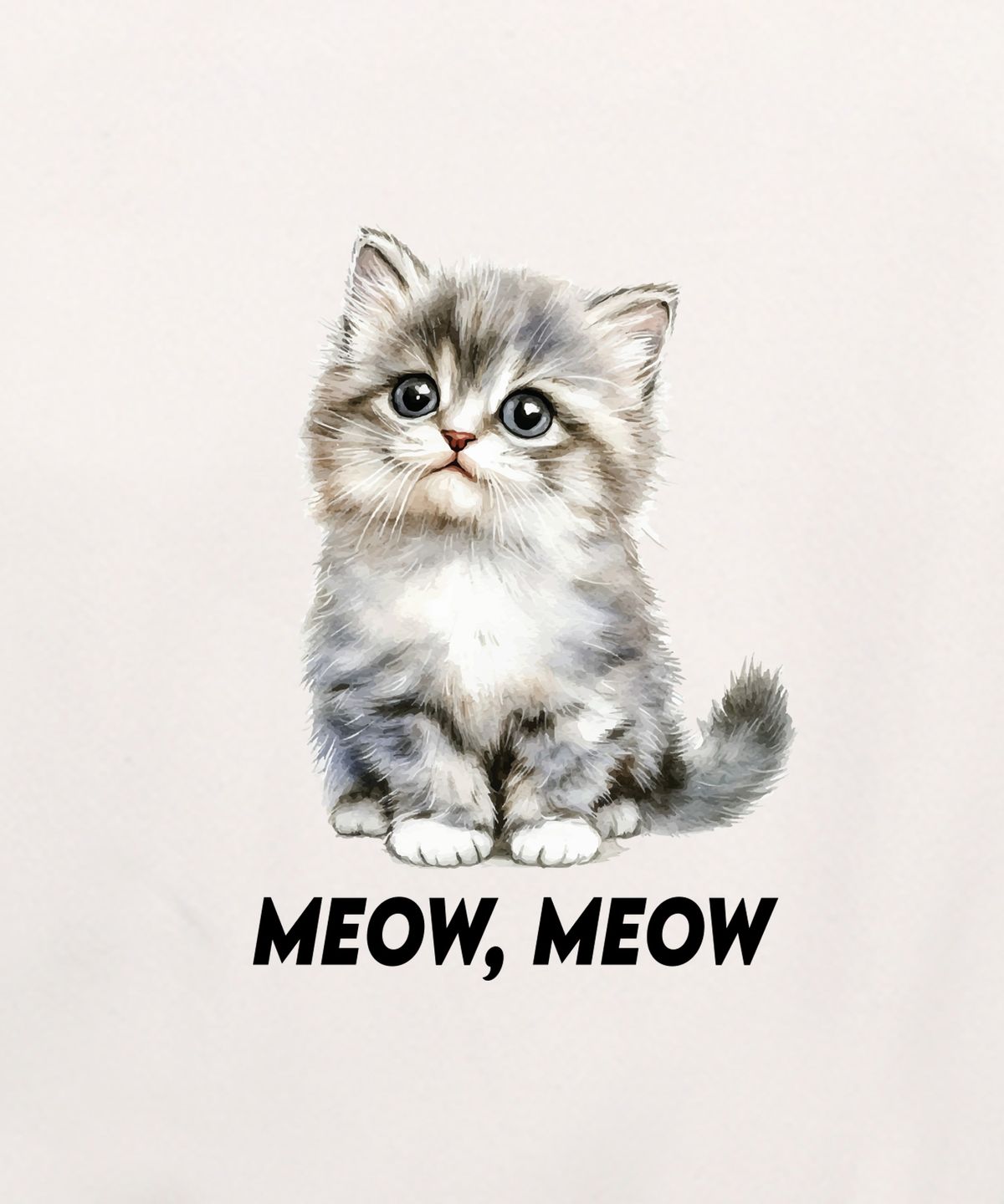 위씨(WISSY) MEOW MEOW 오버핏 맨투맨 (WLS019) 화이트