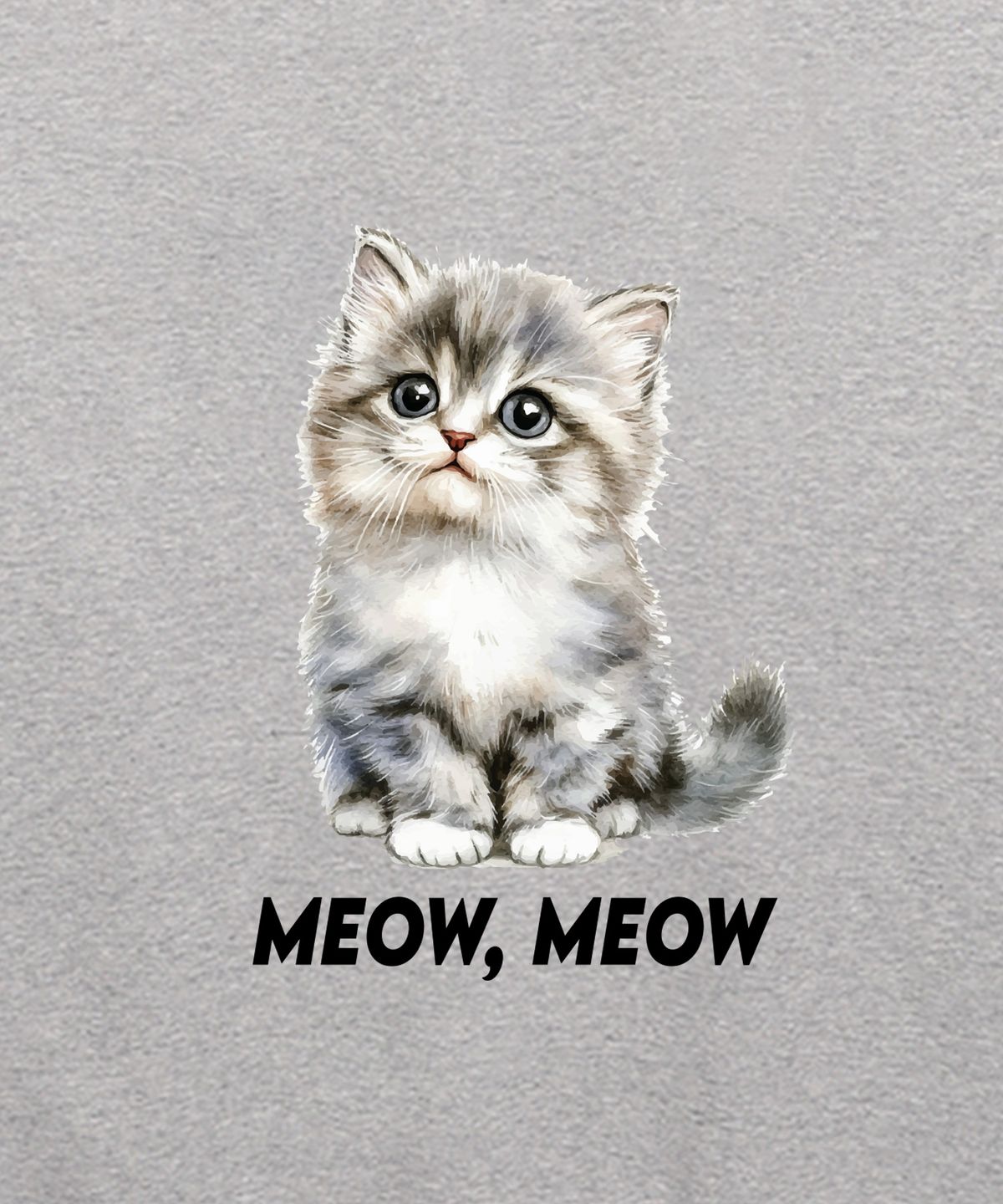 위씨(WISSY) MEOW MEOW 오버핏 맨투맨 (WLS019) 멜란지그레이