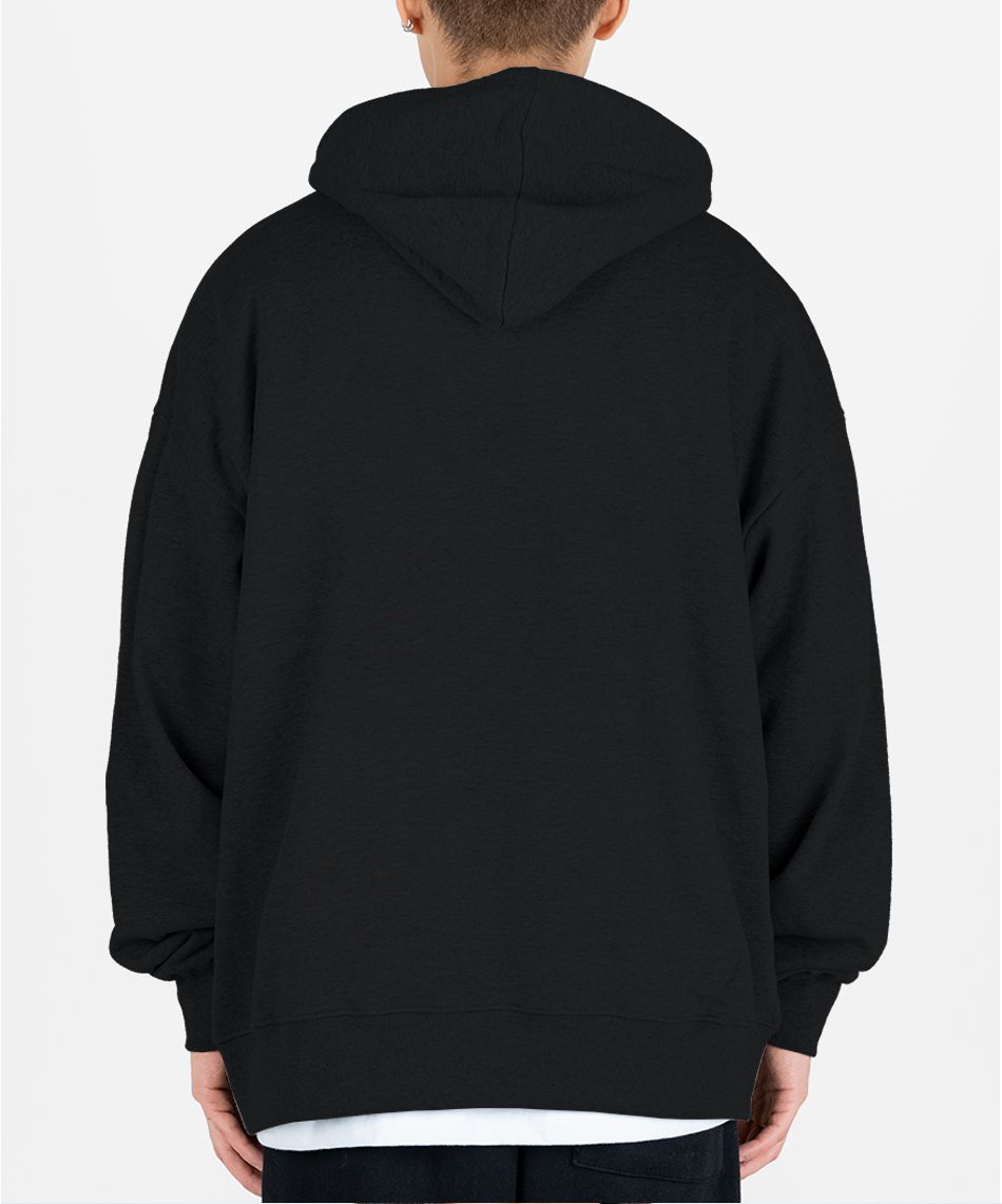 MUSINSA | MONSTER REPUBLIC Radio Grey Overfit Hoodie Black