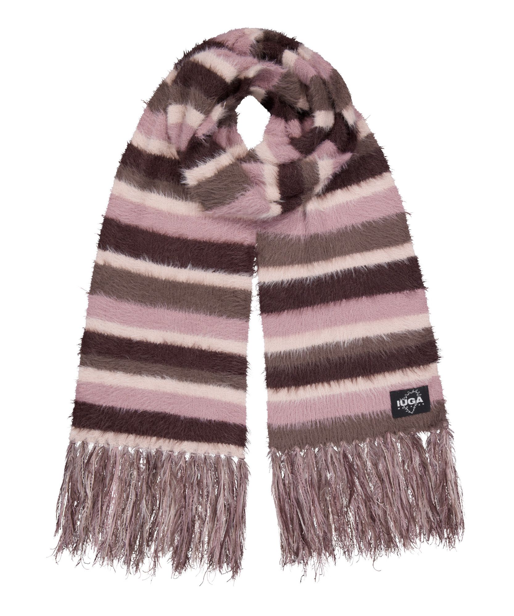 ◇IUGAMAKARAS◇ Striped Hairy Bold Muffler (Pink) MUSINSA | IUGAMAKARAS Striped Hairy Bold Muffler (Pink)