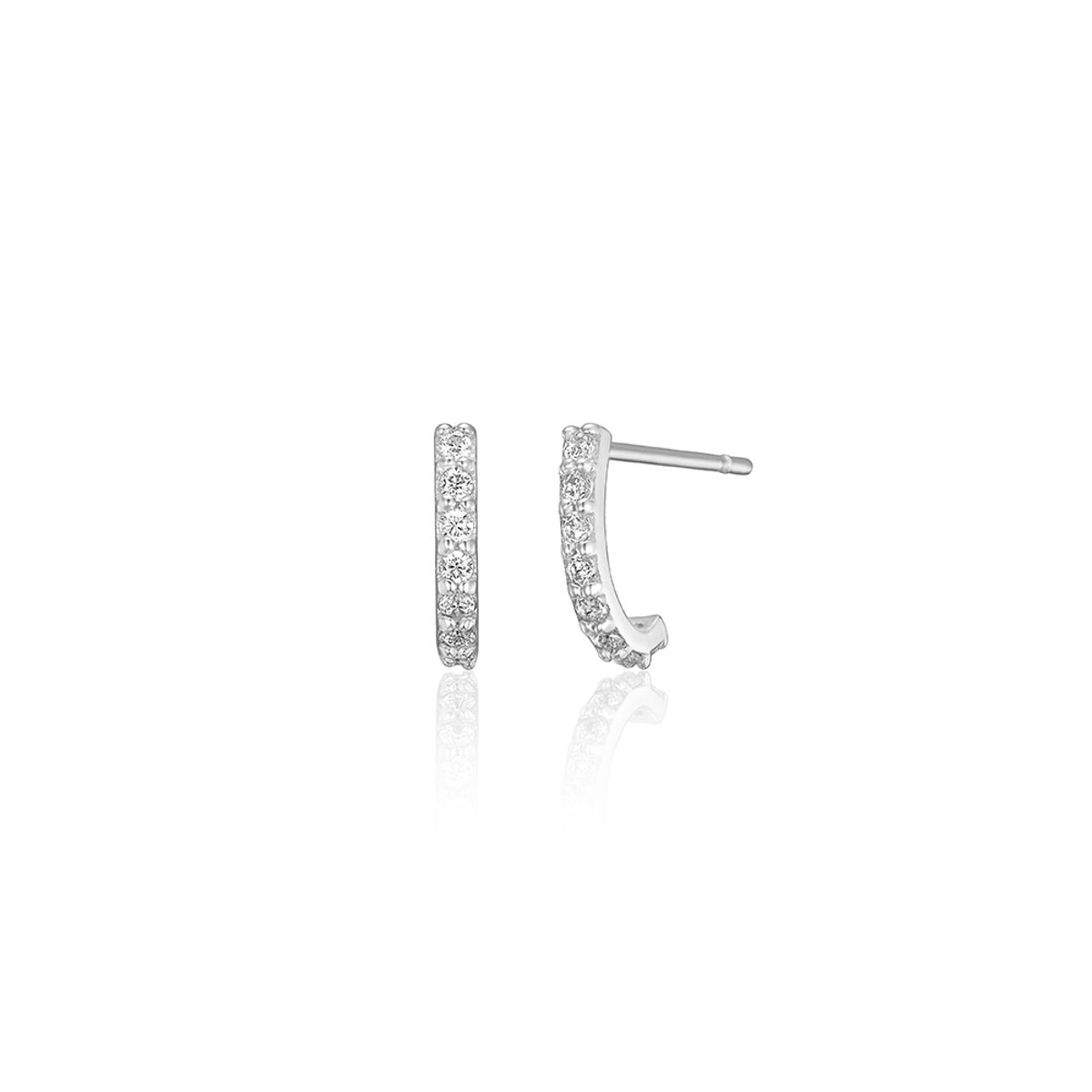 룬느(LUNNE) 14k 베이직 커브 파베 스터드 귀걸이 (14K골드) LFE39