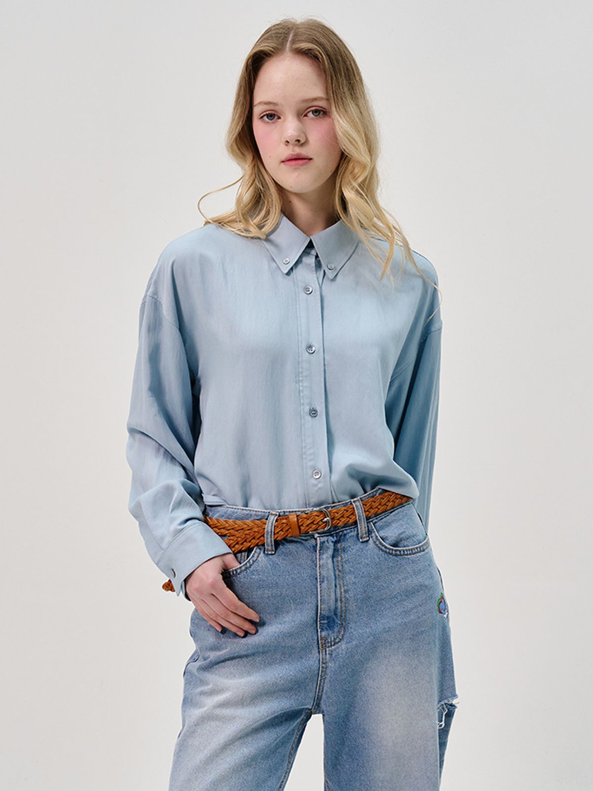 쏘리, 투 머치 러브(SORRY, TOO MUCH LOVE) Ivy League Woven Leather Belt_Camel