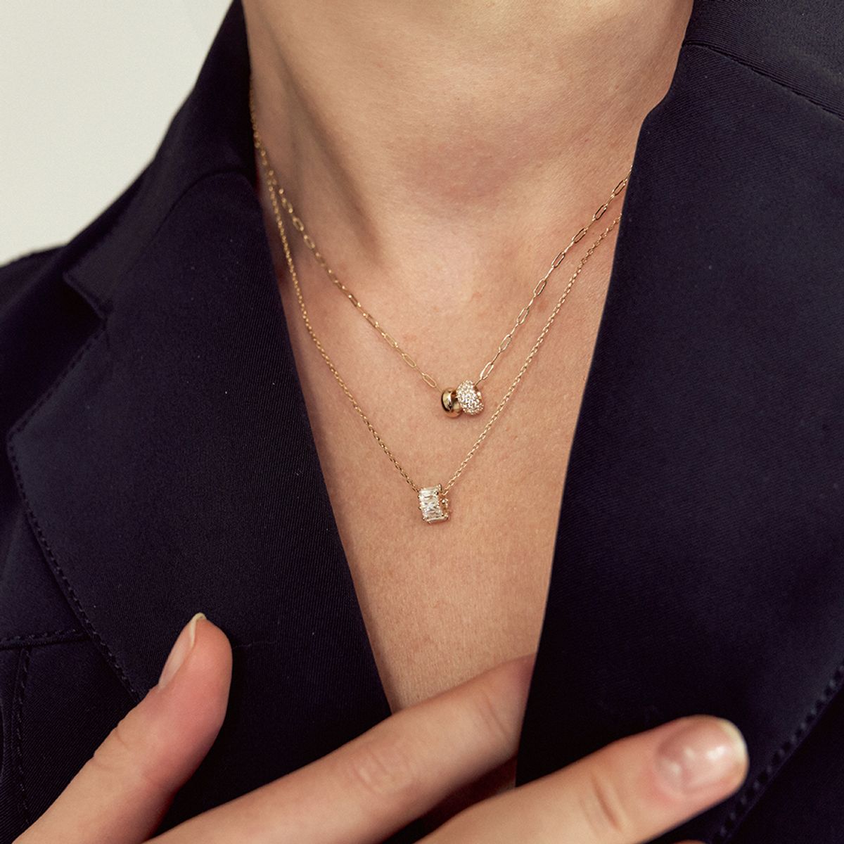 룬느(LUNNE) 14k 바게트 프롱 이터니티 론델 펜던트 S (14K골드) LFP12