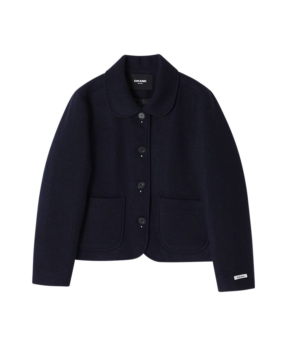 行列のできるレビュー商品、集めました。高評価アイテム | MUSINSA CRANK Coat_Navy Short Wool Studded ジャケット・アウター