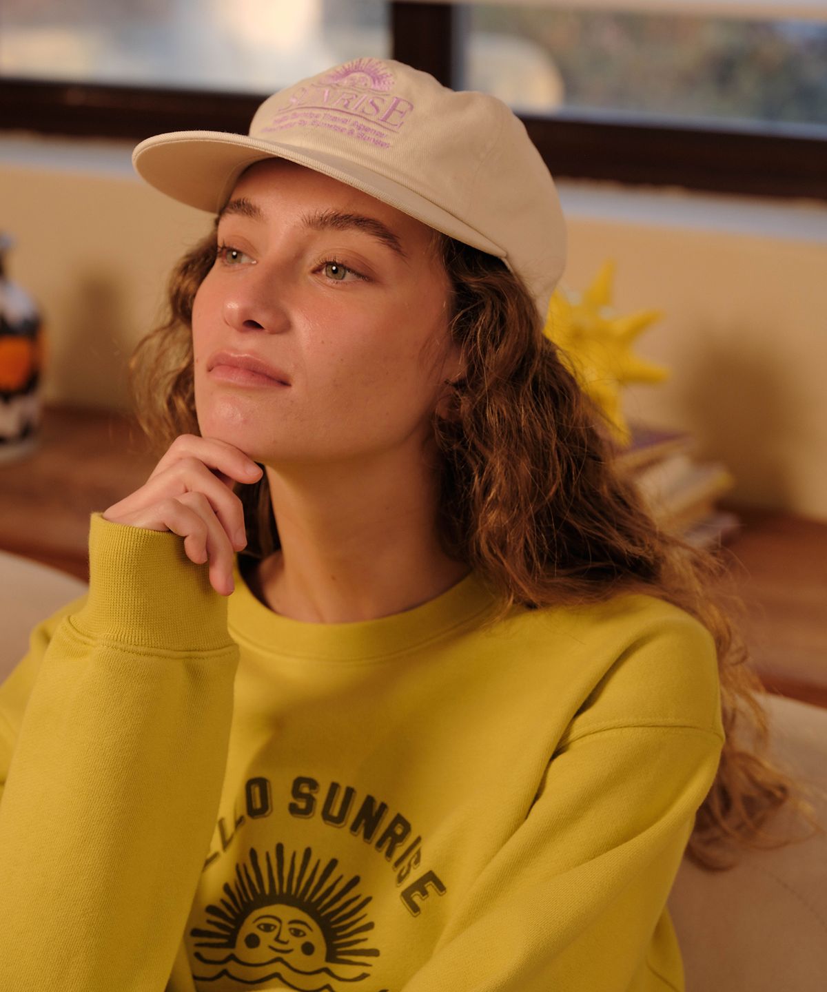 헬로 선라이즈(HELLO SUNRISE) Washed Horizon 6Panel Cap_Ivory