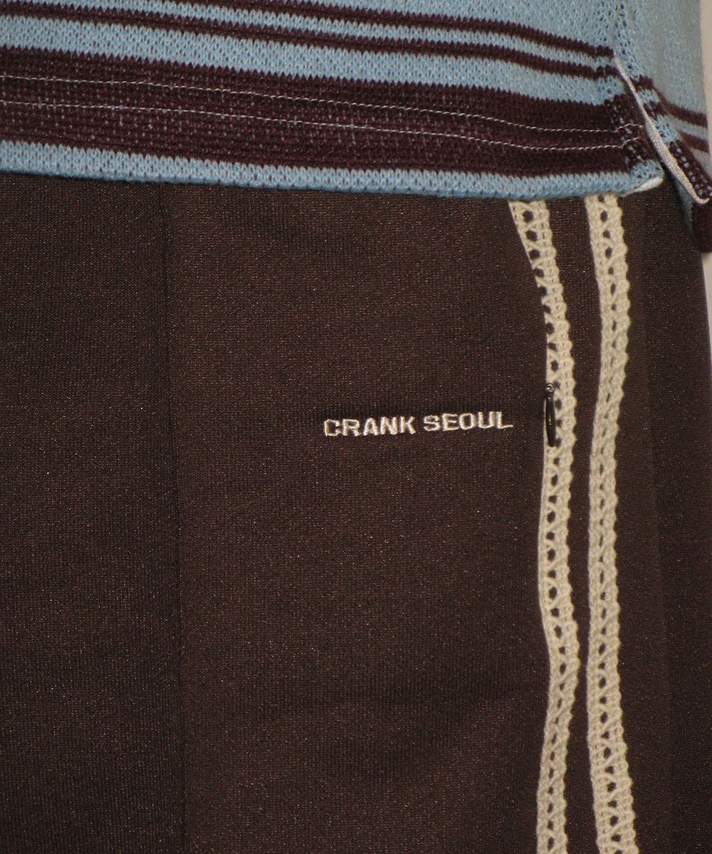 ★CRANK★LACE LINE TRACK PANTS_BROWN★正規品/韓国直送料込 MUSINSA | CRANK Lace Line Track Pants_Brown