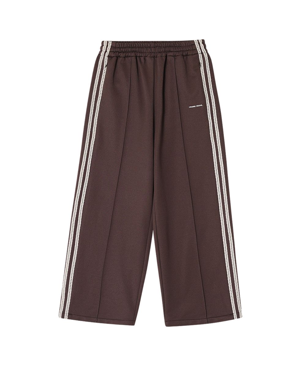 ★CRANK★LACE LINE TRACK PANTS_BROWN★正規品/韓国直送料込 MUSINSA | CRANK Lace Line Track Pants_Brown