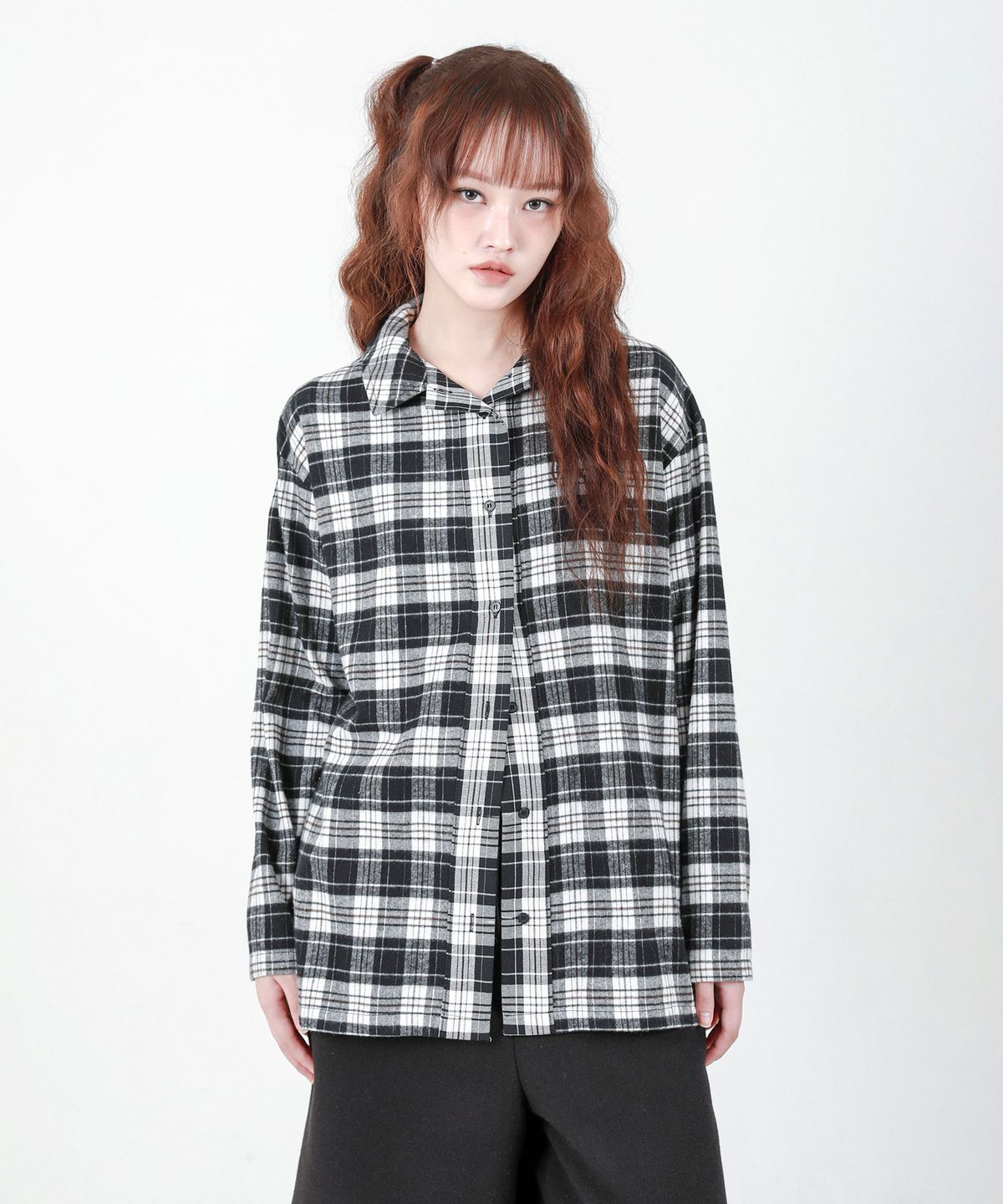 카타르시스(KATHARSIS) 체크 타이 셔츠 블랙 ONE SIZE