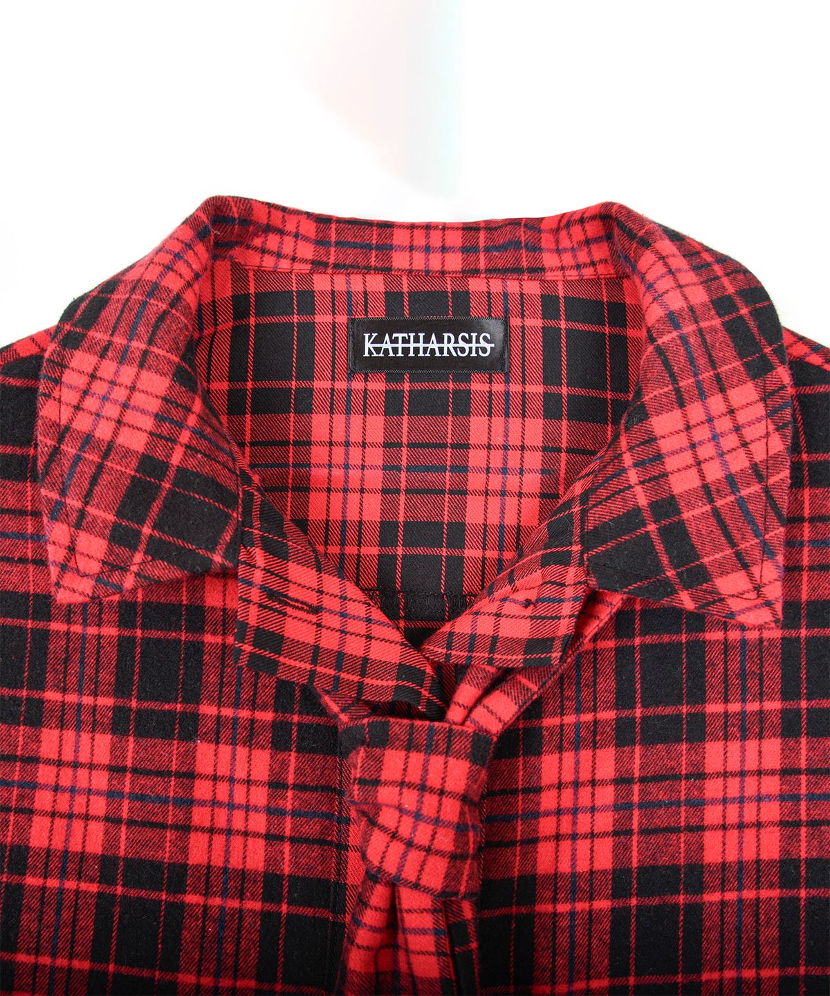 카타르시스(KATHARSIS) 체크 타이 셔츠 레드 ONE SIZE