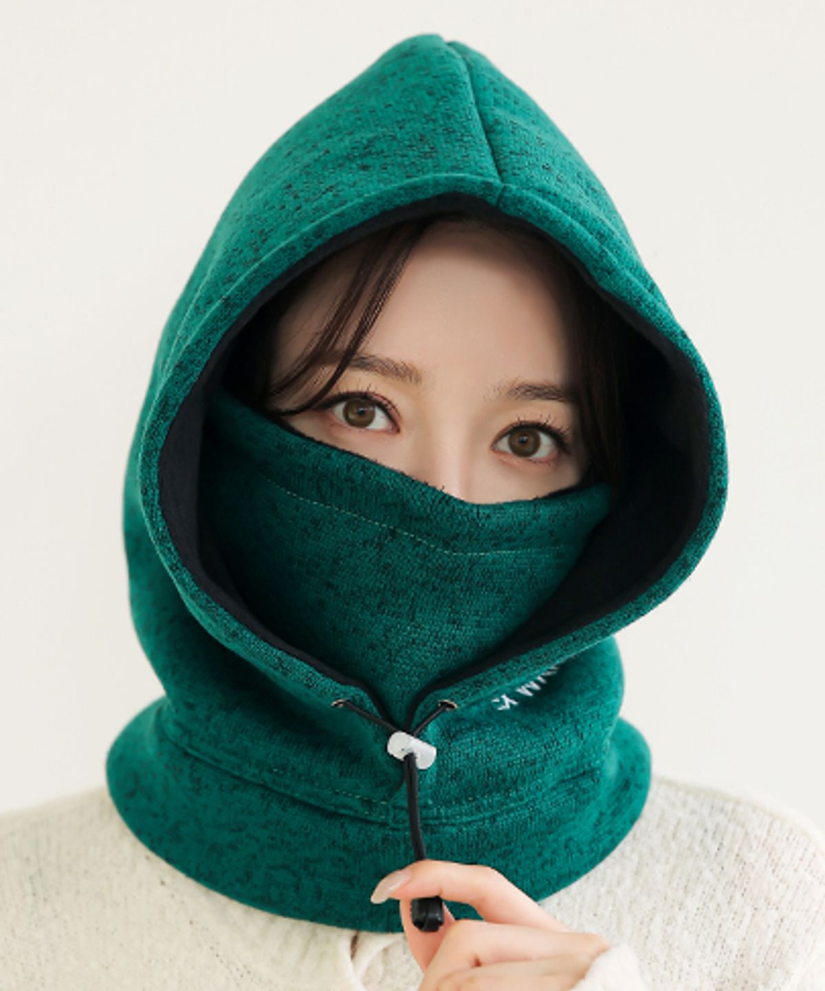 엑스웜(EX-WARM) 남여공용 방한 후드 넥워머 바라클라바 딥그린