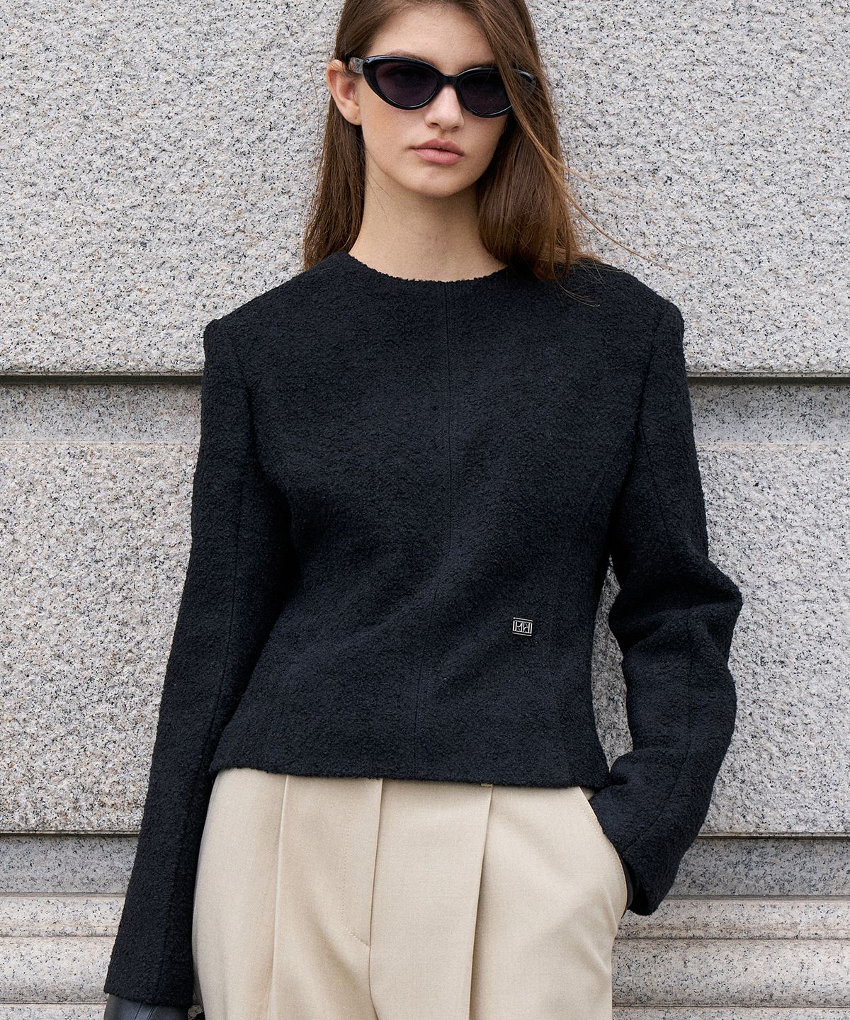 르네제이(RENEJ) BOBO Two-Way Tweed Top